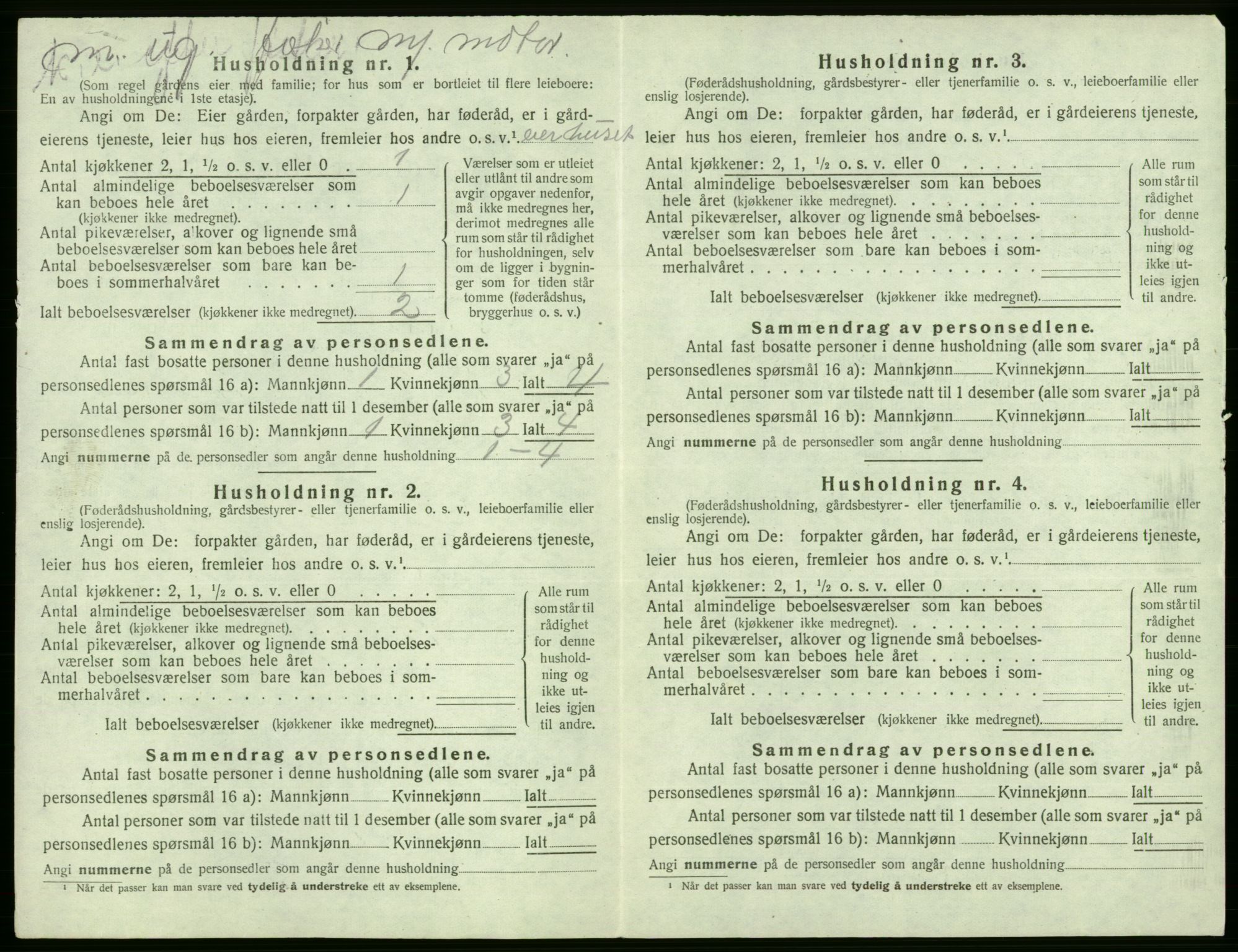 SAB, 1920 census for Fjell, 1920, p. 787