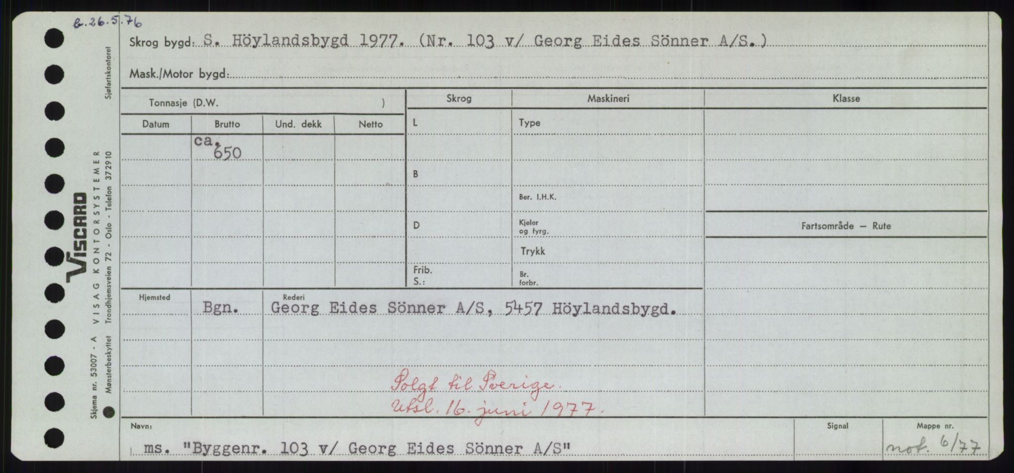 Sjøfartsdirektoratet med forløpere, Skipsmålingen, RA/S-1627/H/Hd/L0006: Fartøy, Byg-Båt, p. 227