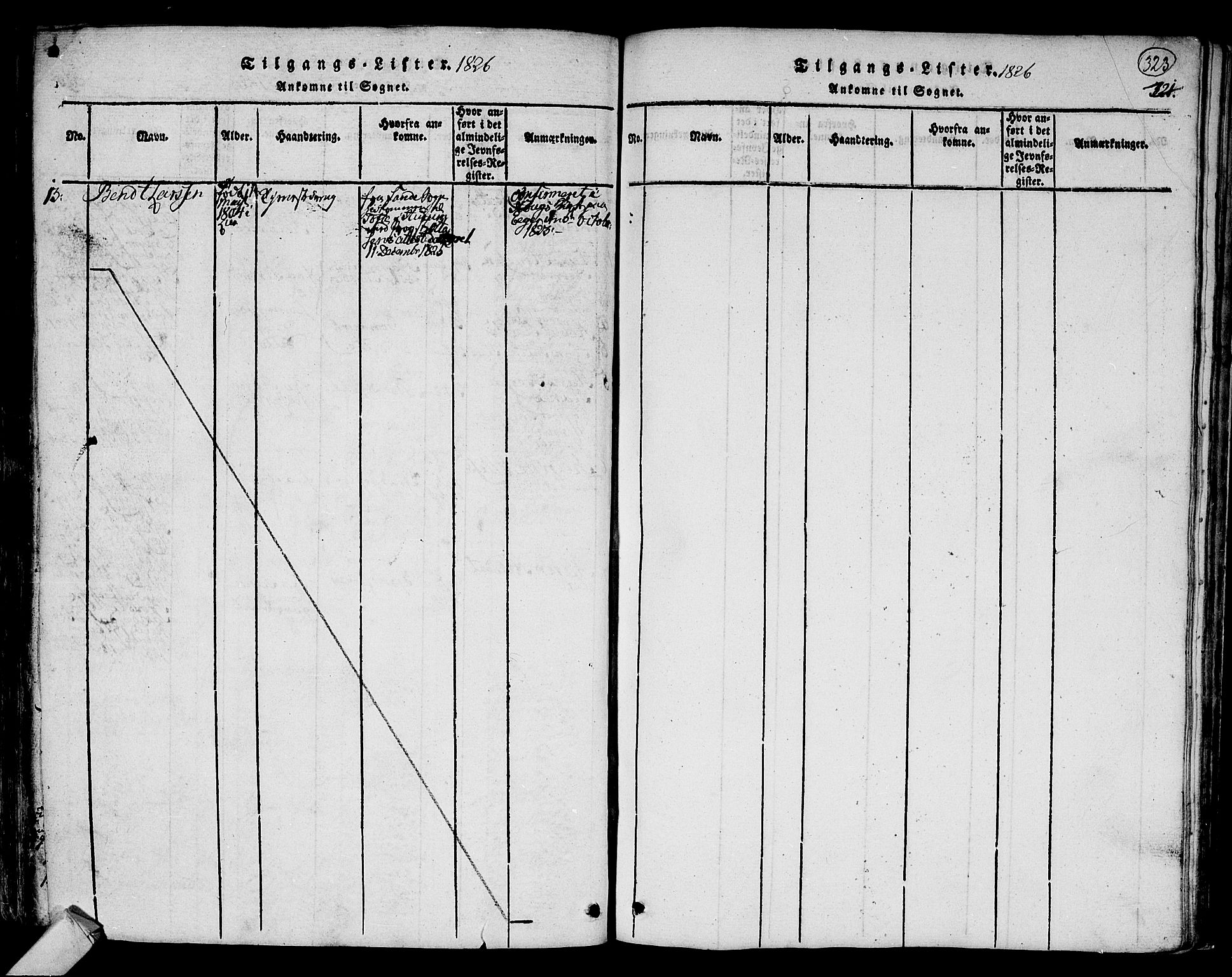 Hurum kirkebøker, AV/SAKO-A-229/F/Fa/L0009: Parish register (official) no. 9, 1816-1826, p. 323