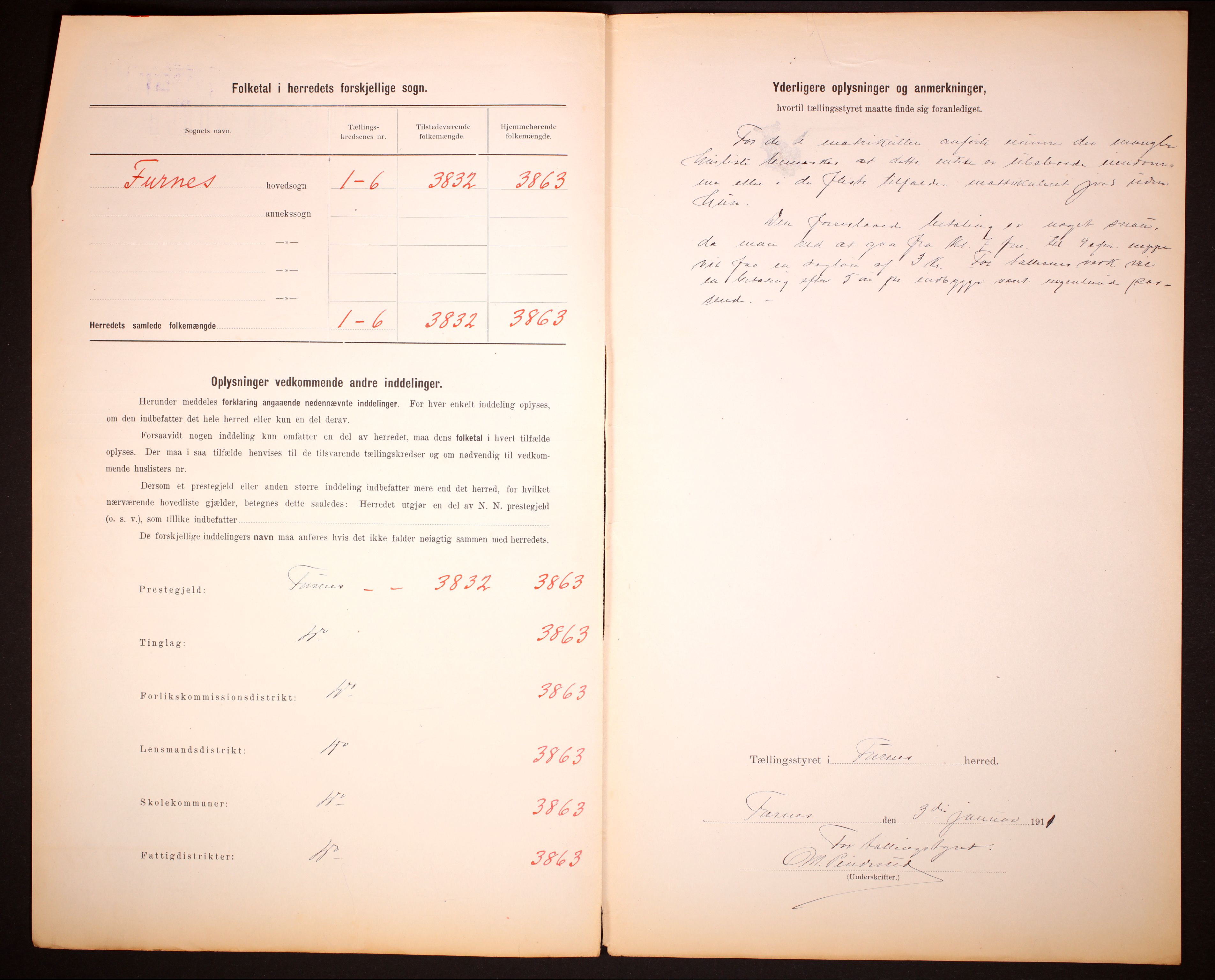 RA, 1910 census for Furnes, 1910, p. 3