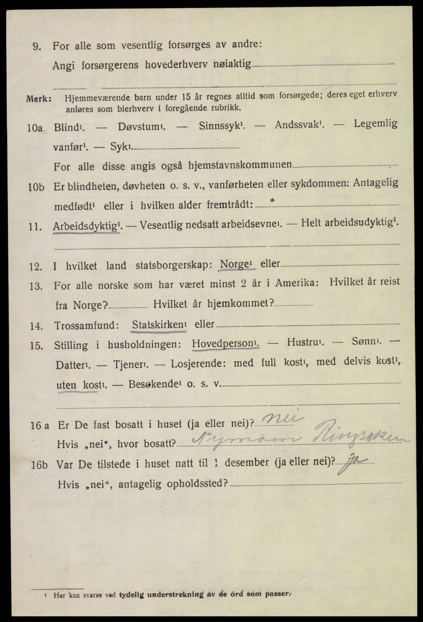 SAH, 1920 census for Ringsaker, 1920, p. 18323