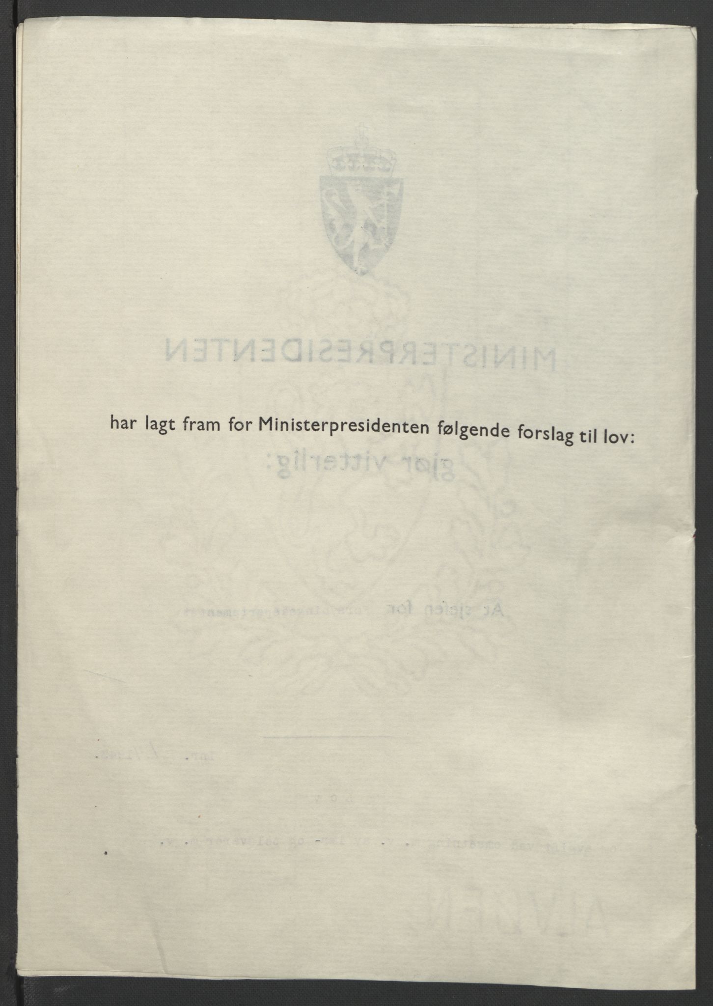 NS-administrasjonen 1940-1945 (Statsrådsekretariatet, de kommisariske statsråder mm), AV/RA-S-4279/D/Db/L0099: Lover, 1943, p. 3