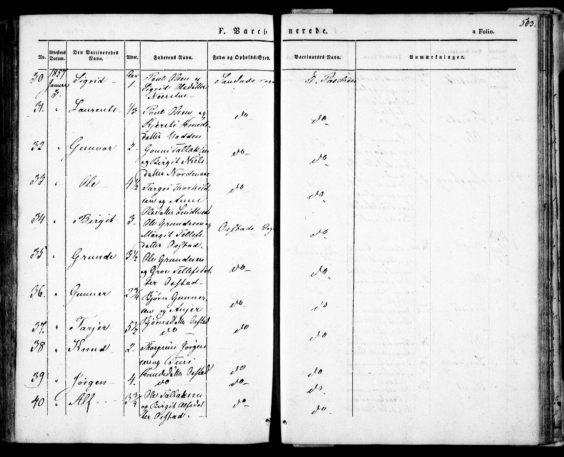 Bygland sokneprestkontor, AV/SAK-1111-0006/F/Fa/Fab/L0004: Parish register (official) no. A 4, 1842-1858, p. 503