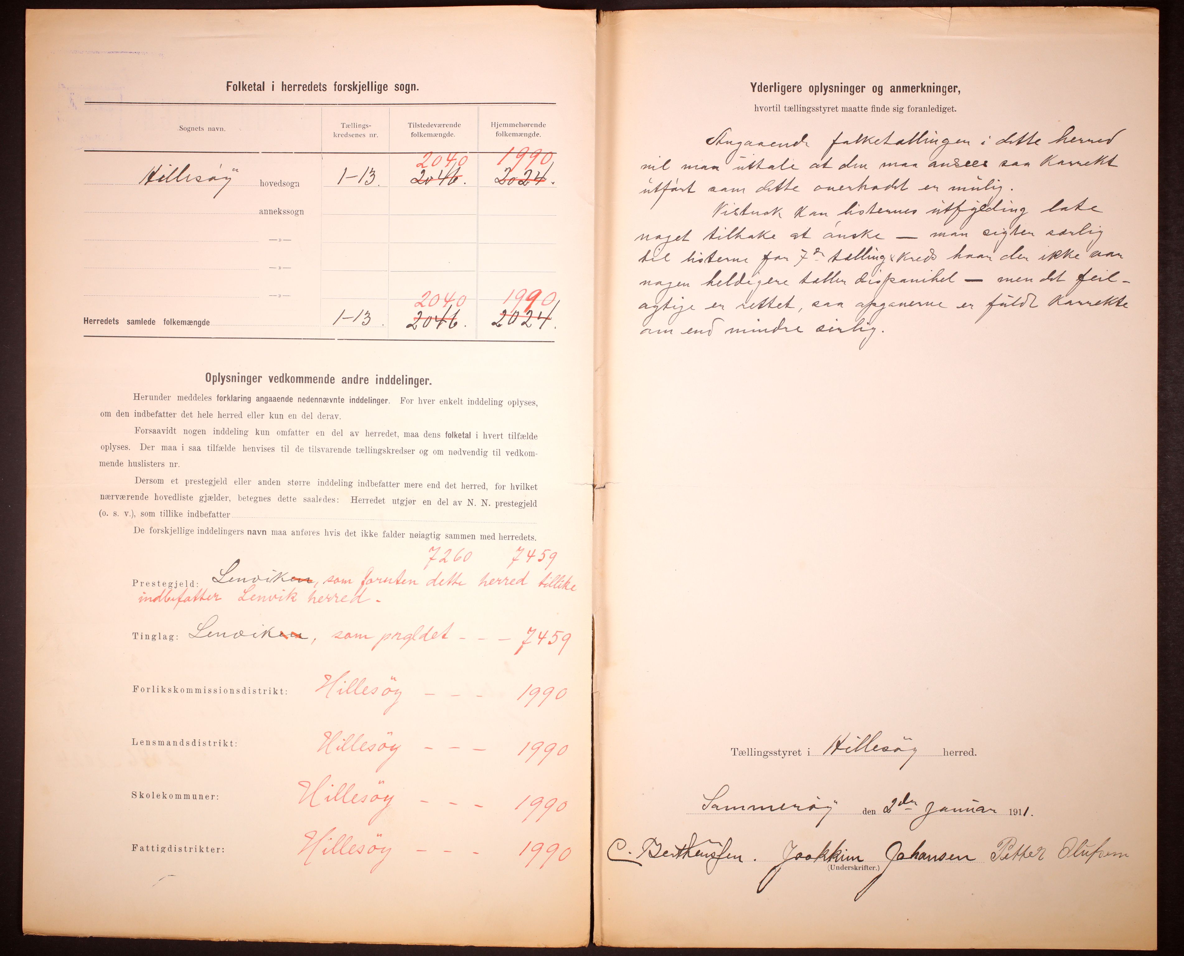 RA, 1910 census for Hillesøy, 1910, p. 3