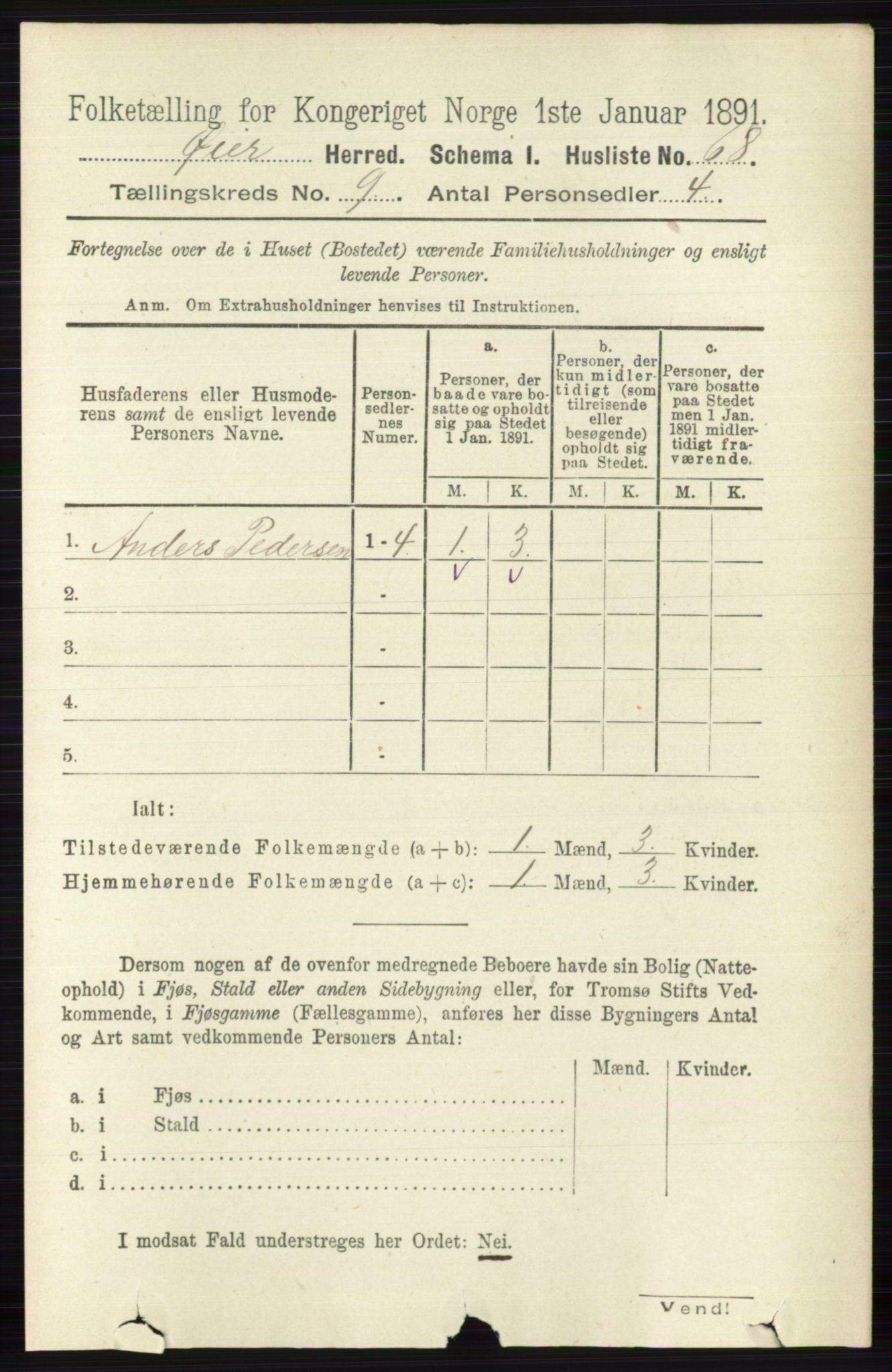 RA, 1891 census for 0521 Øyer, 1891, p. 3152