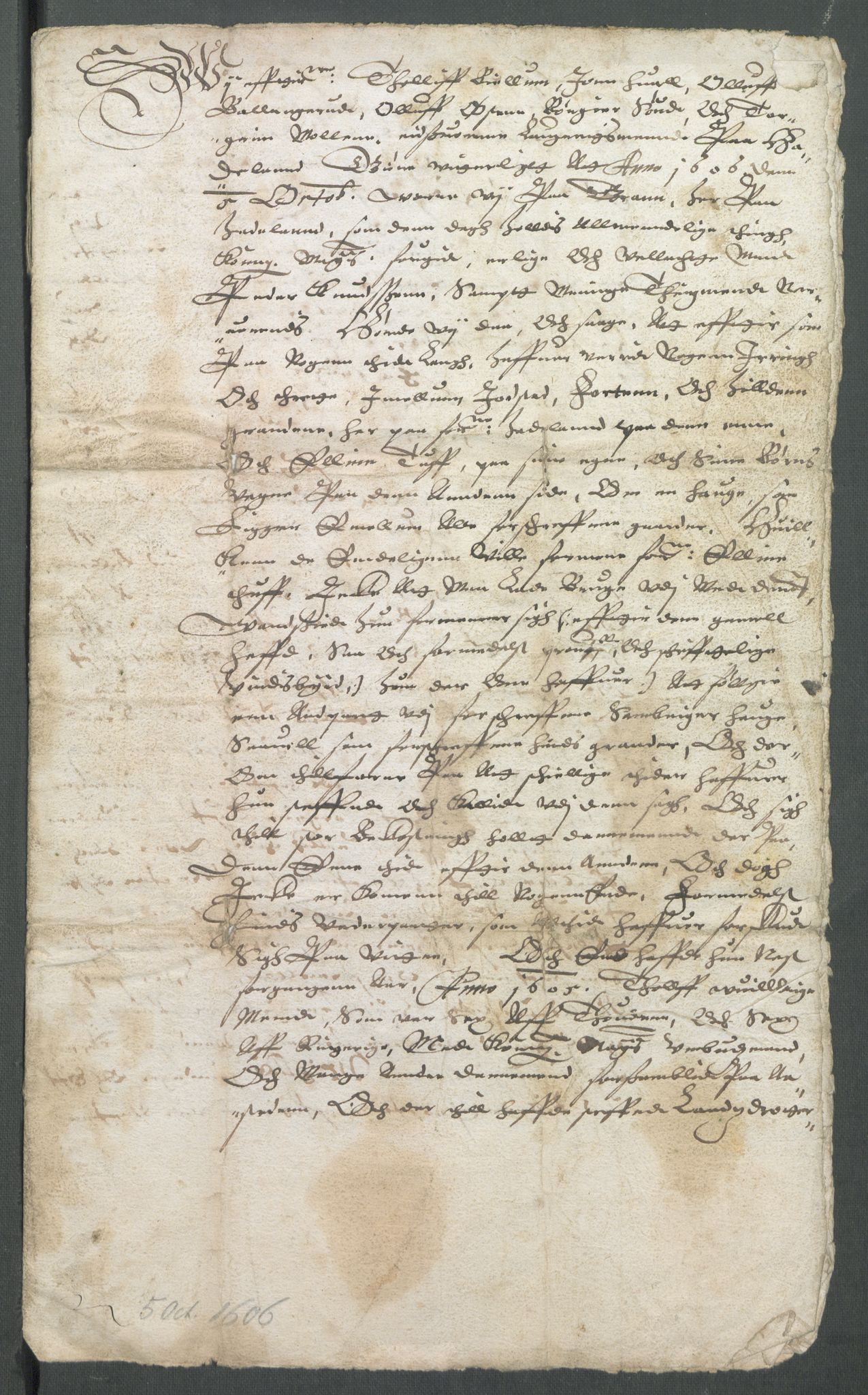 Riksarkivets diplomsamling, AV/RA-EA-5965/F02/L0115: Dokumenter, 1606, p. 71