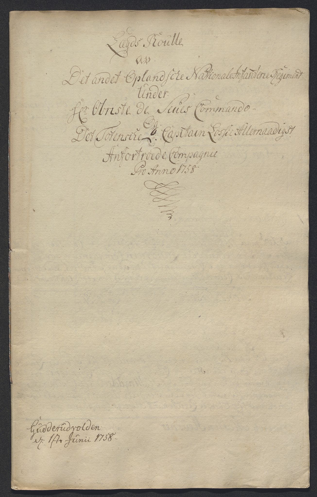 Kommanderende general (KG I) med Det norske krigsdirektorium, AV/RA-EA-5419/E/Ec/L0021: Ruller over nedkommanderte mannskap, 1758-1762, p. 322