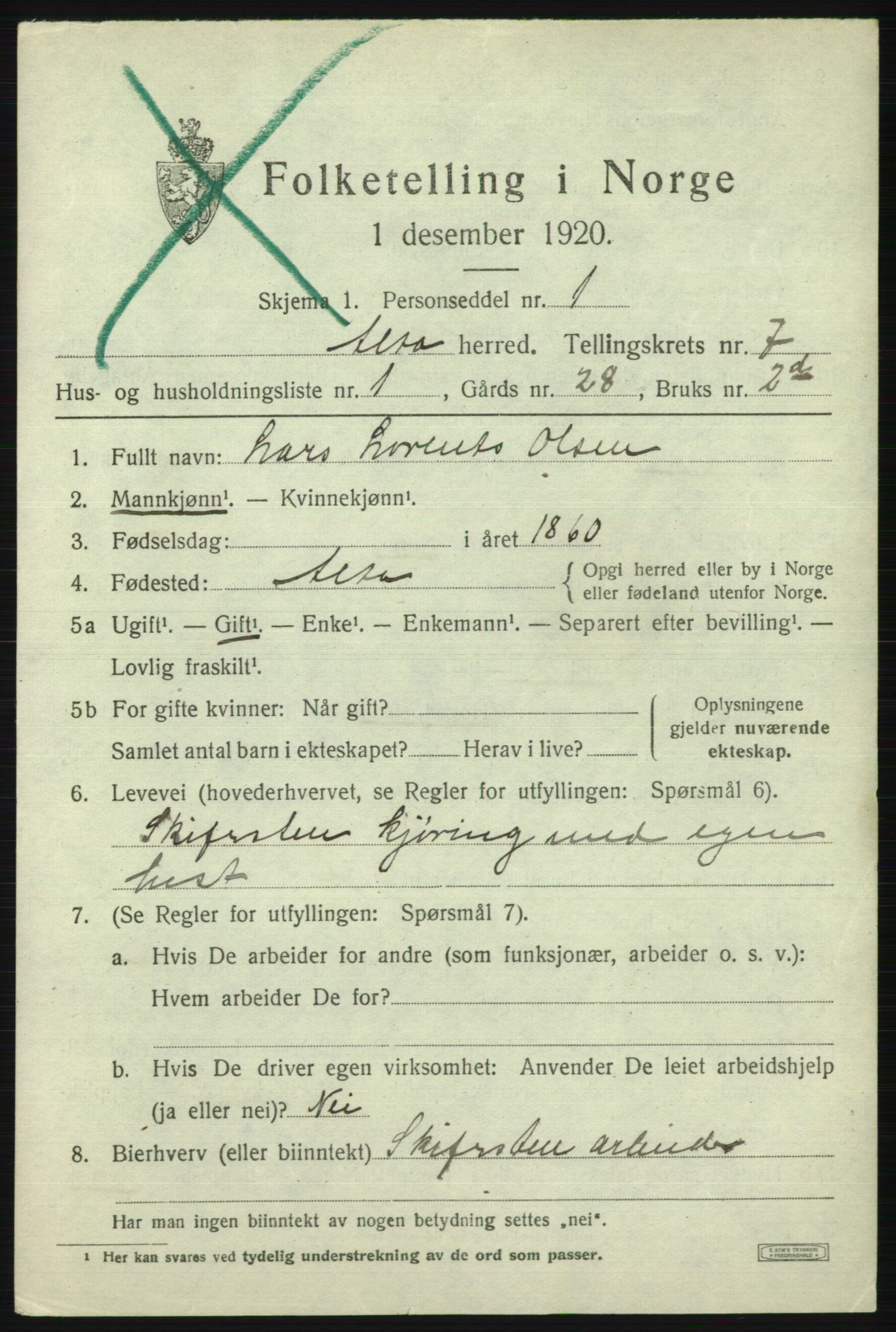 SATØ, 1920 census for Alta, 1920, p. 5335