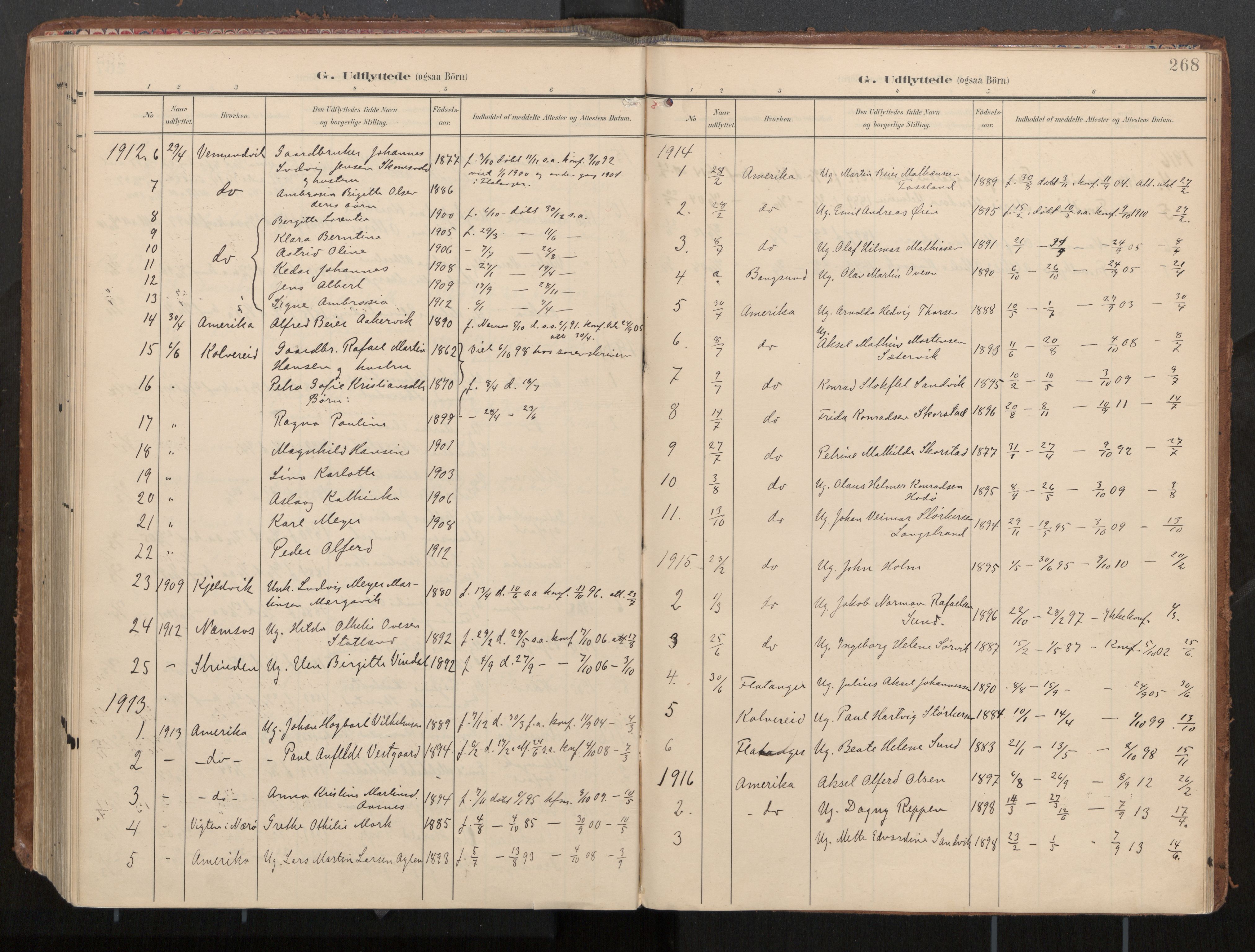 Ministerialprotokoller, klokkerbøker og fødselsregistre - Nord-Trøndelag, AV/SAT-A-1458/774/L0629: Parish register (official), 1904-1926, p. 268