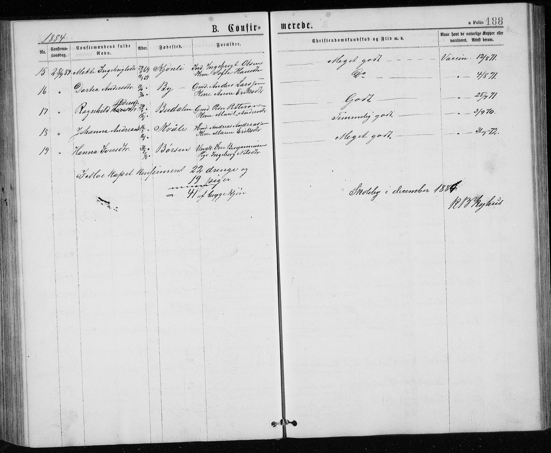 Ministerialprotokoller, klokkerbøker og fødselsregistre - Sør-Trøndelag, SAT/A-1456/671/L0843: Parish register (copy) no. 671C02, 1873-1892, p. 188