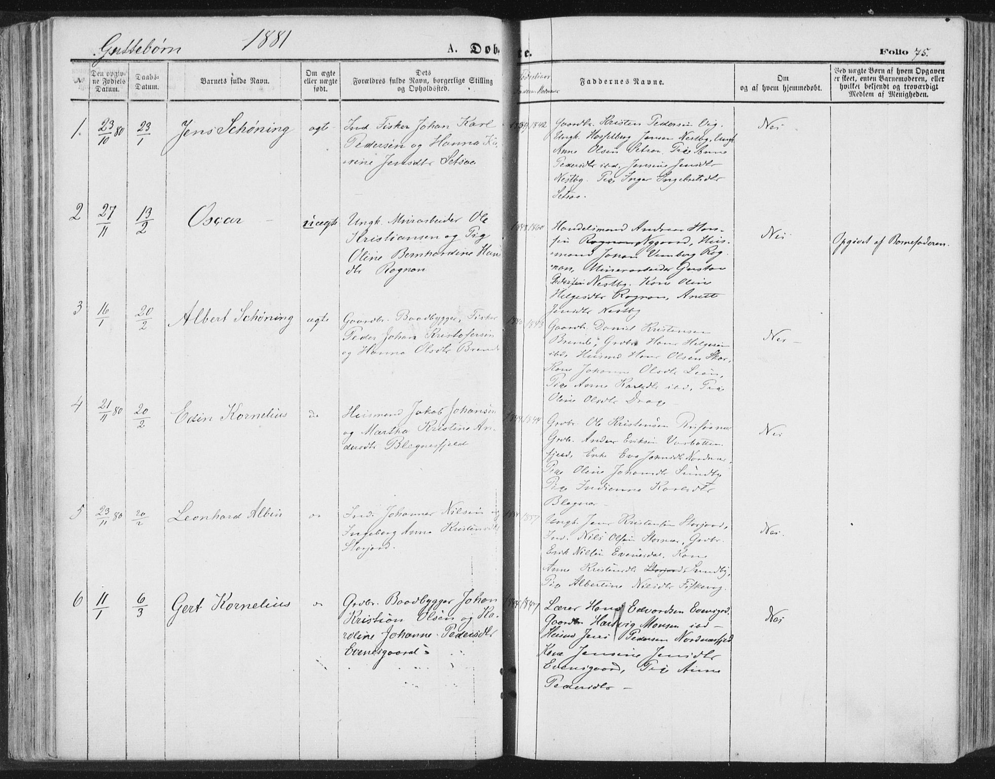 Ministerialprotokoller, klokkerbøker og fødselsregistre - Nordland, SAT/A-1459/847/L0668: Parish register (official) no. 847A08, 1872-1886, p. 75