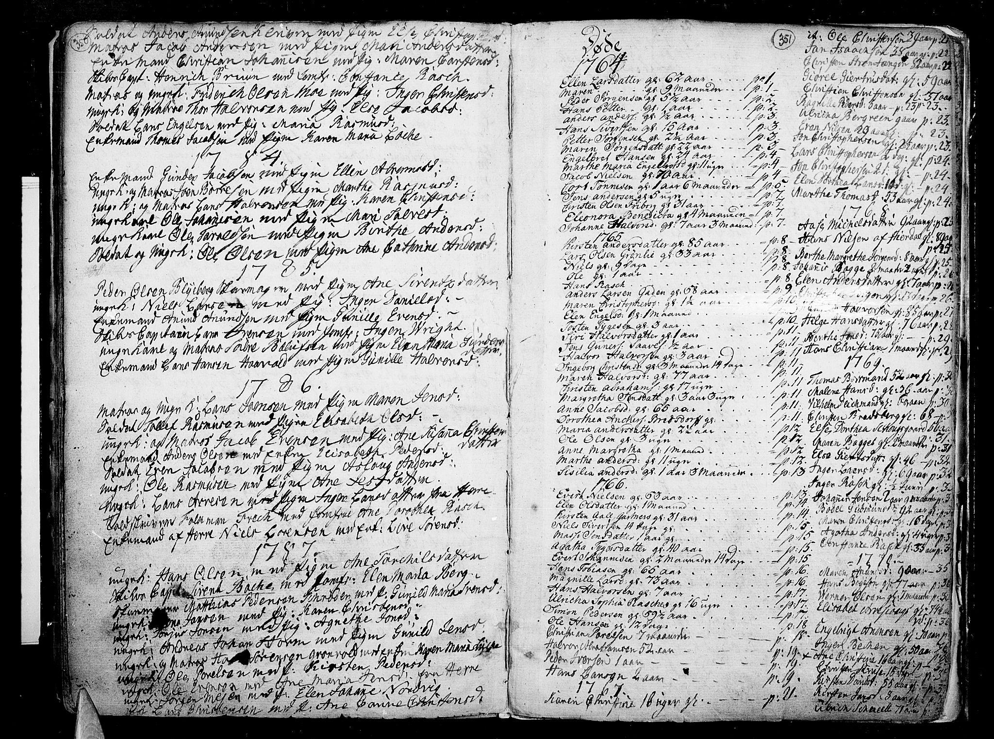 Porsgrunn kirkebøker , AV/SAKO-A-104/F/Fa/L0002: Parish register (official) no. 2, 1764-1814, p. 350-351