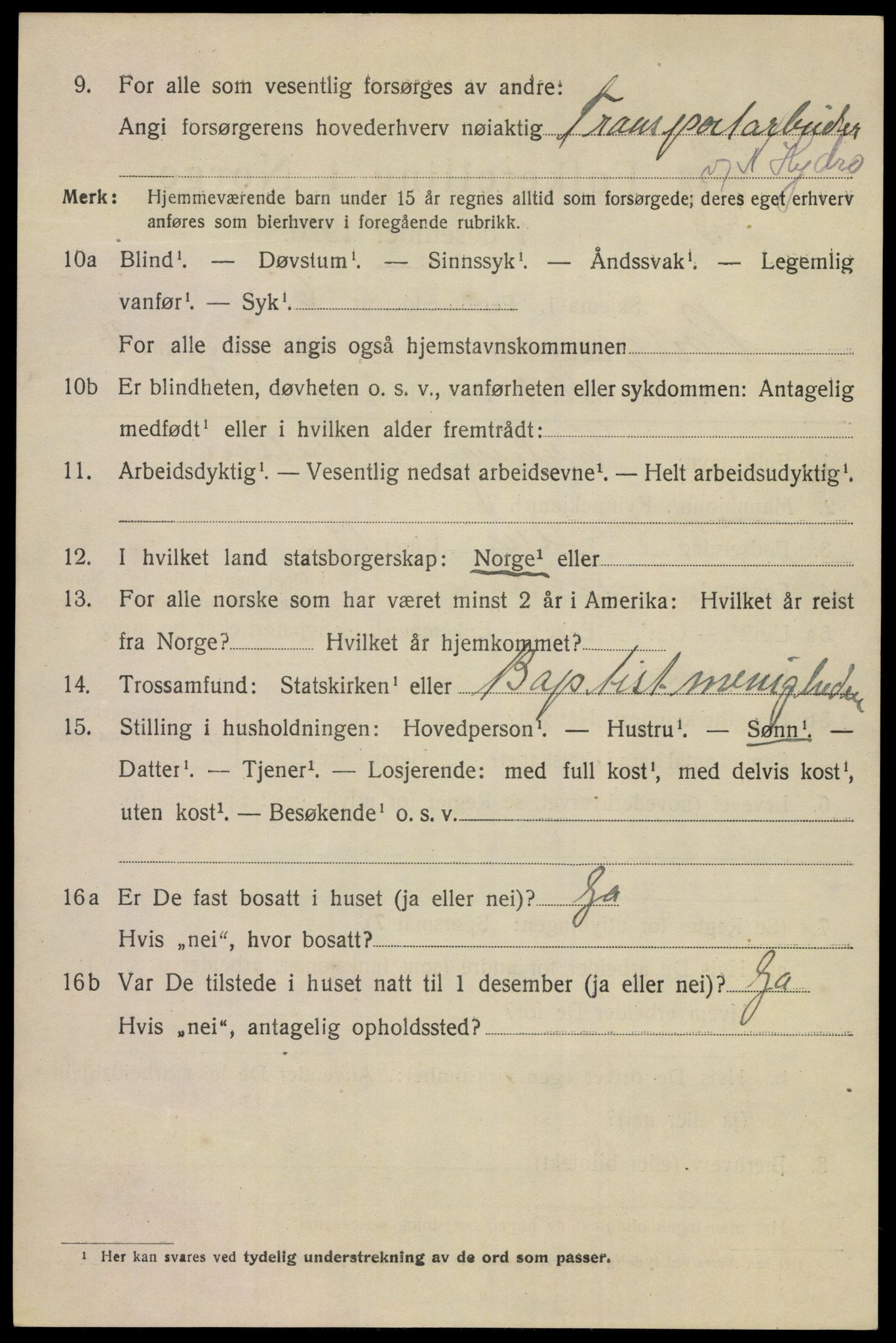 SAKO, 1920 census for Porsgrunn, 1920, p. 19922