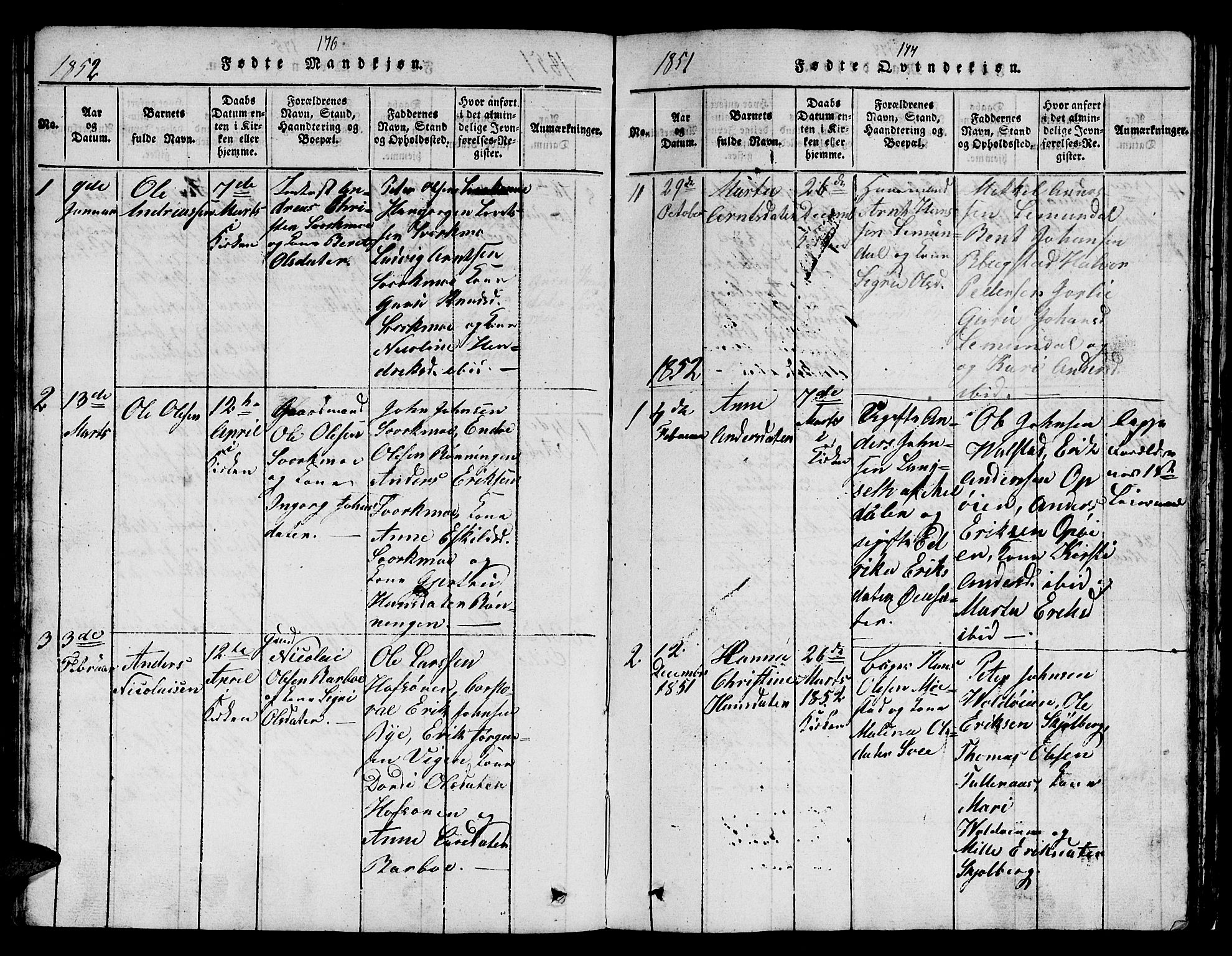 Ministerialprotokoller, klokkerbøker og fødselsregistre - Sør-Trøndelag, SAT/A-1456/671/L0842: Parish register (copy) no. 671C01, 1816-1867, p. 176-177