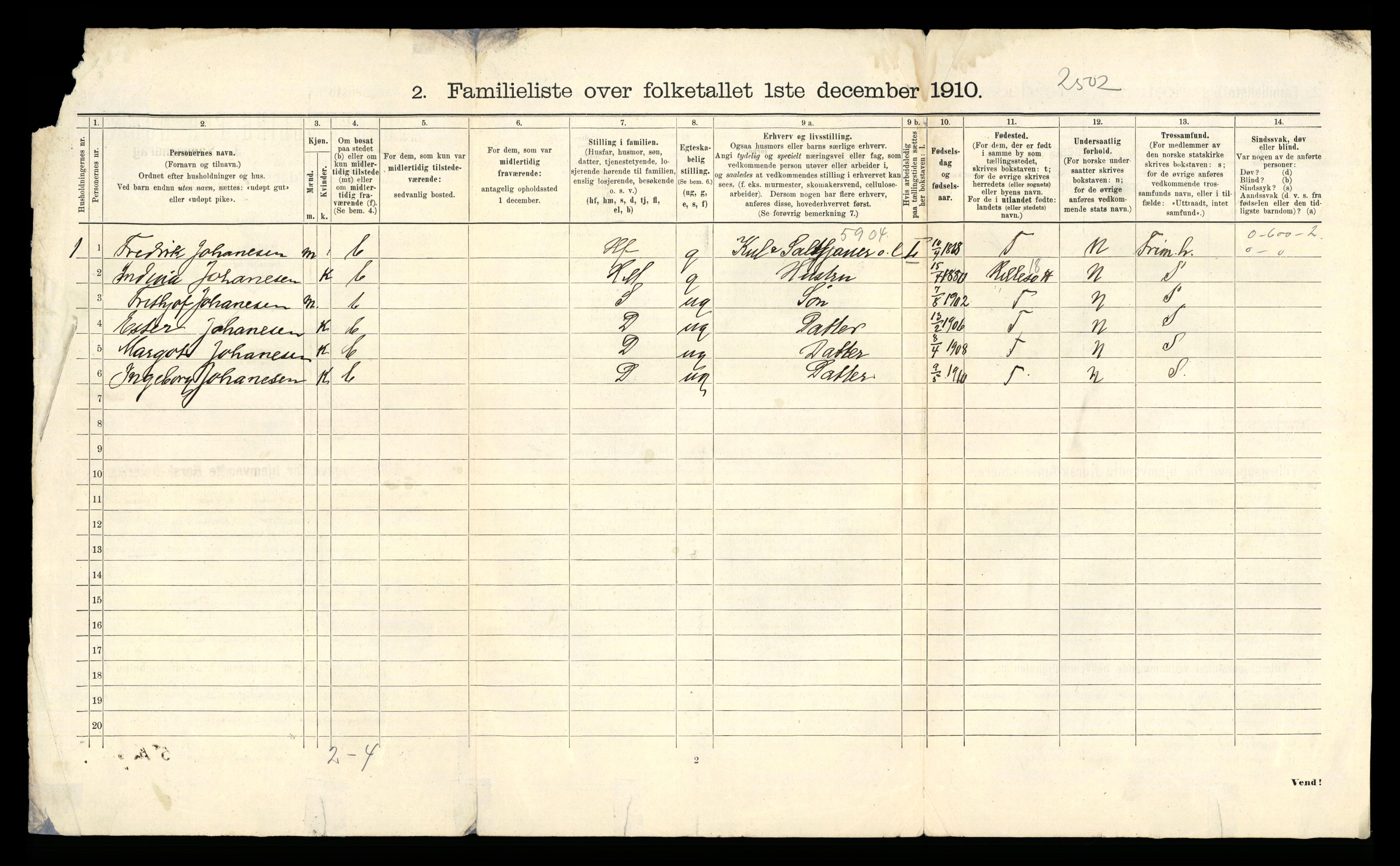 RA, 1910 census for Tromsø, 1910, p. 37