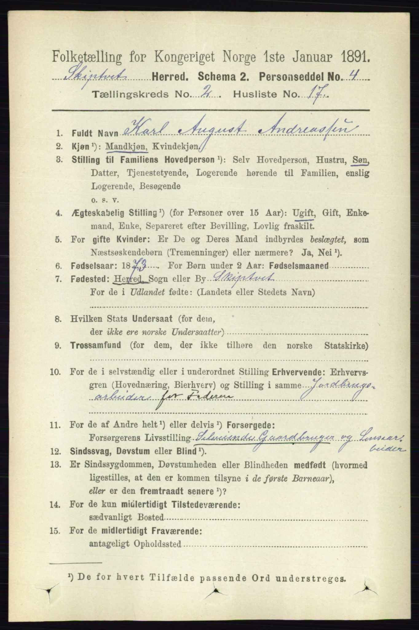 RA, 1891 census for 0127 Skiptvet, 1891, p. 647