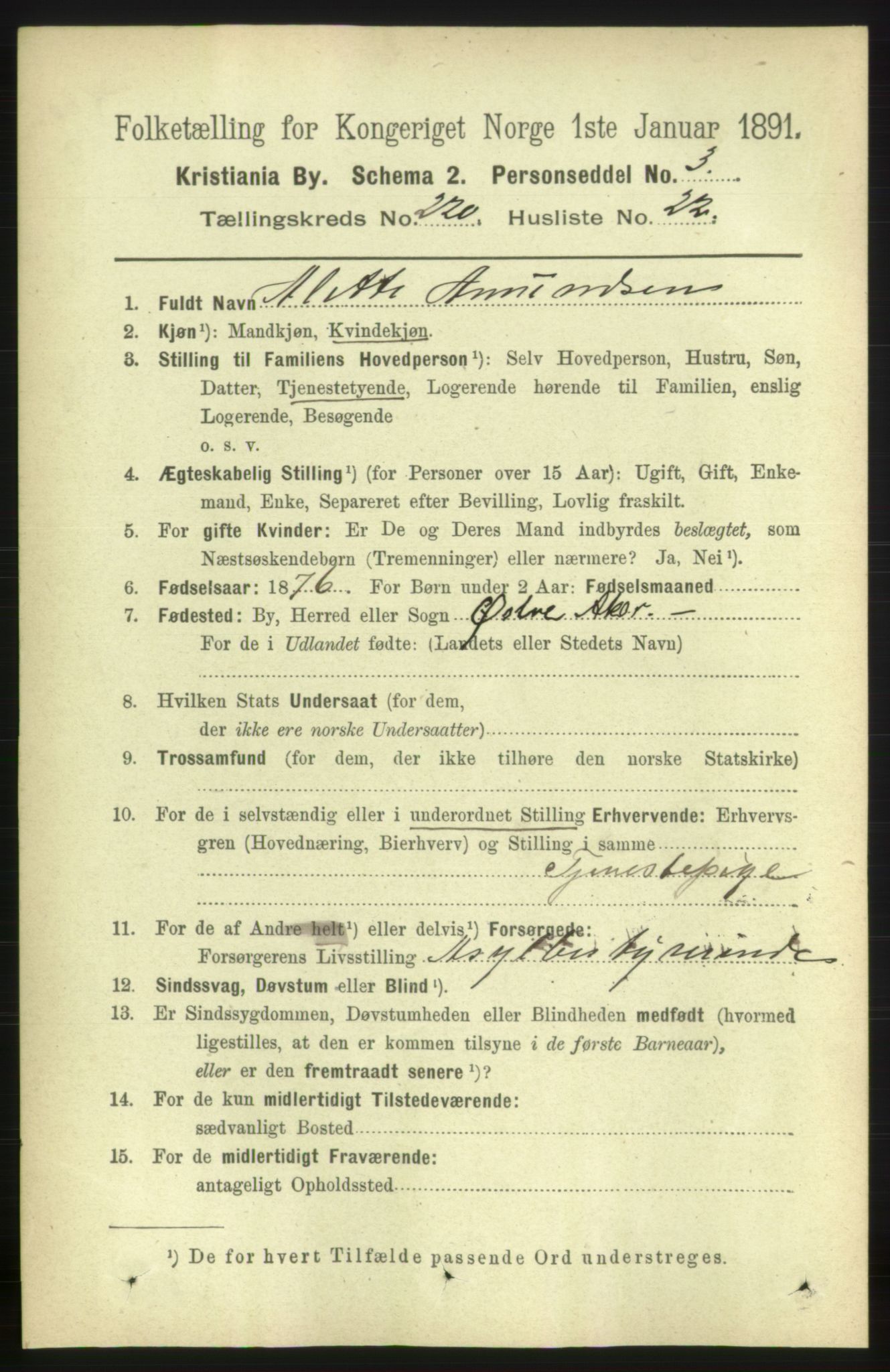 RA, 1891 census for 0301 Kristiania, 1891, p. 131783