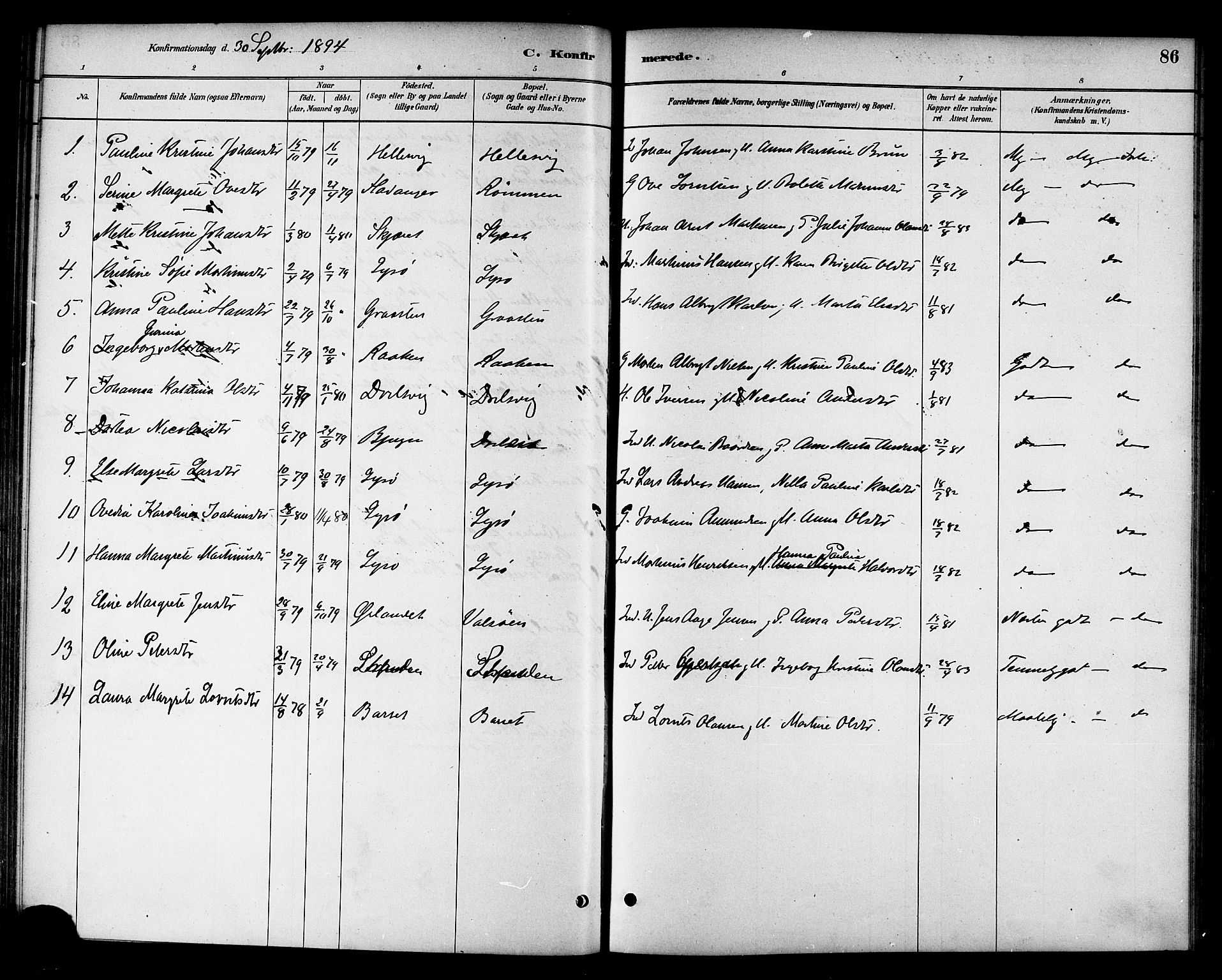 Ministerialprotokoller, klokkerbøker og fødselsregistre - Sør-Trøndelag, SAT/A-1456/654/L0663: Parish register (official) no. 654A01, 1880-1894, p. 86