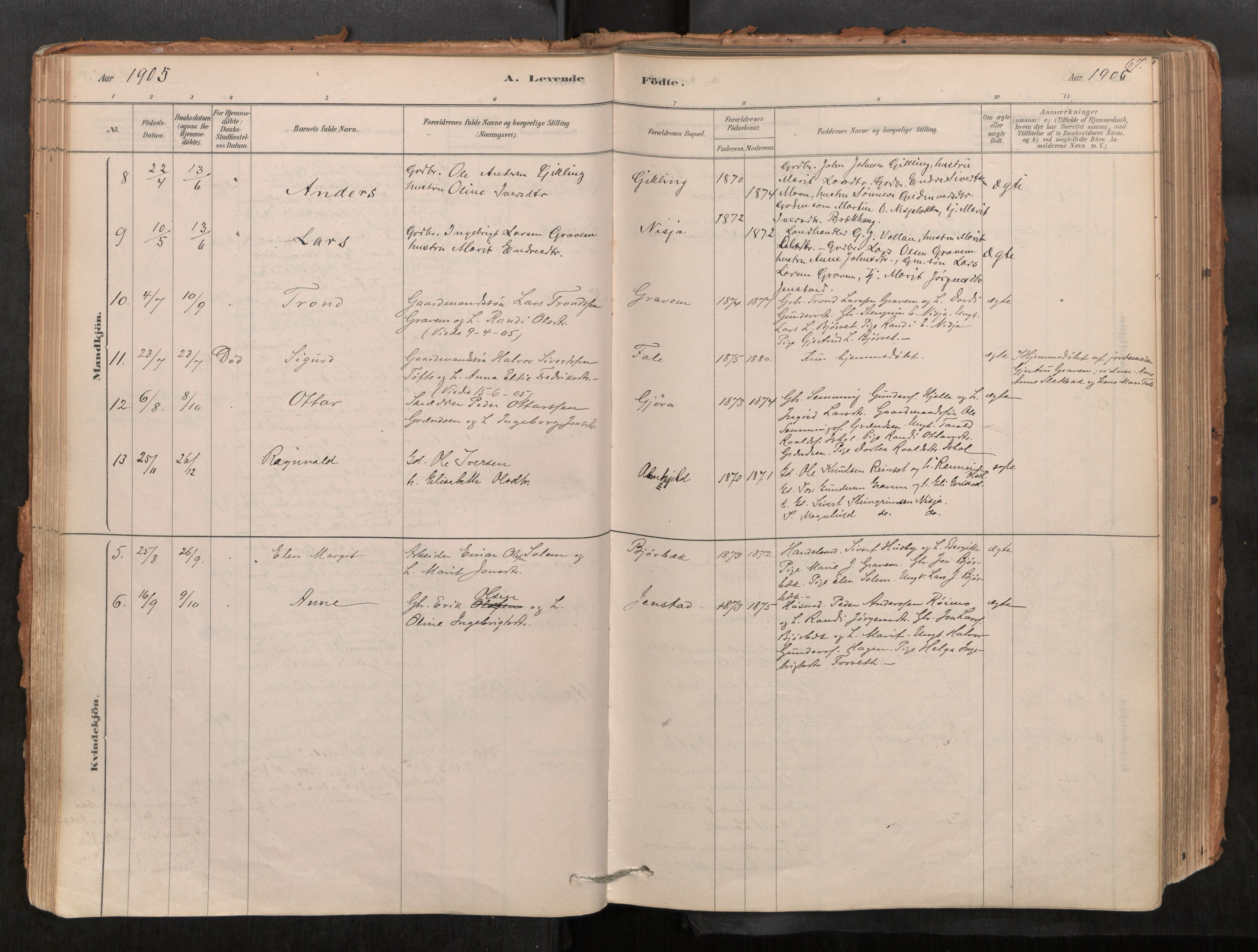 Sunndal sokneprestkontor, AV/SAT-A-1085/1/I/I1/I1a/L0001: Parish register (official) no. 1, 1877-1914, p. 67