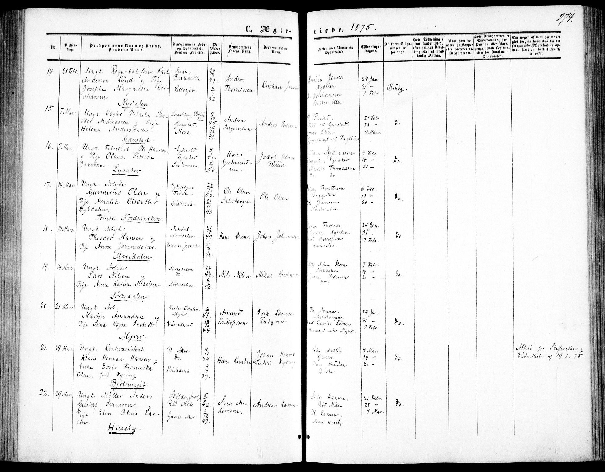 Vestre Aker prestekontor Kirkebøker, AV/SAO-A-10025/F/Fa/L0002: Parish register (official) no. 2, 1855-1877, p. 274