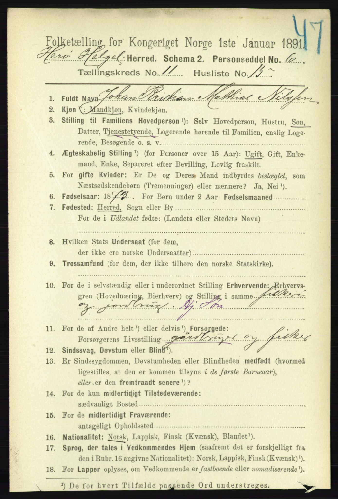 RA, 1891 census for 1818 Herøy, 1891, p. 4444