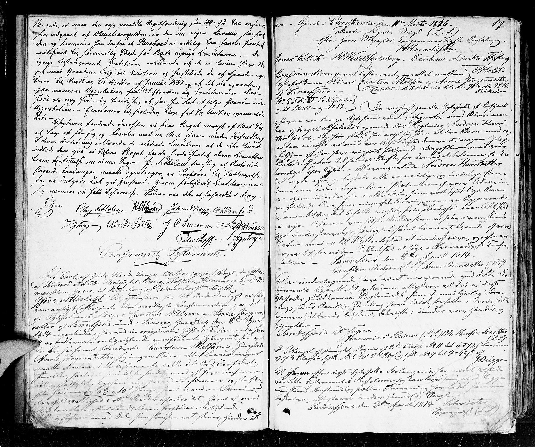 Larvik byfogd, AV/SAKO-A-218/H/Hb/Hbc/L0004: Skifteforhandlingsprotokoll IV, 1836-1846, p. 16-17