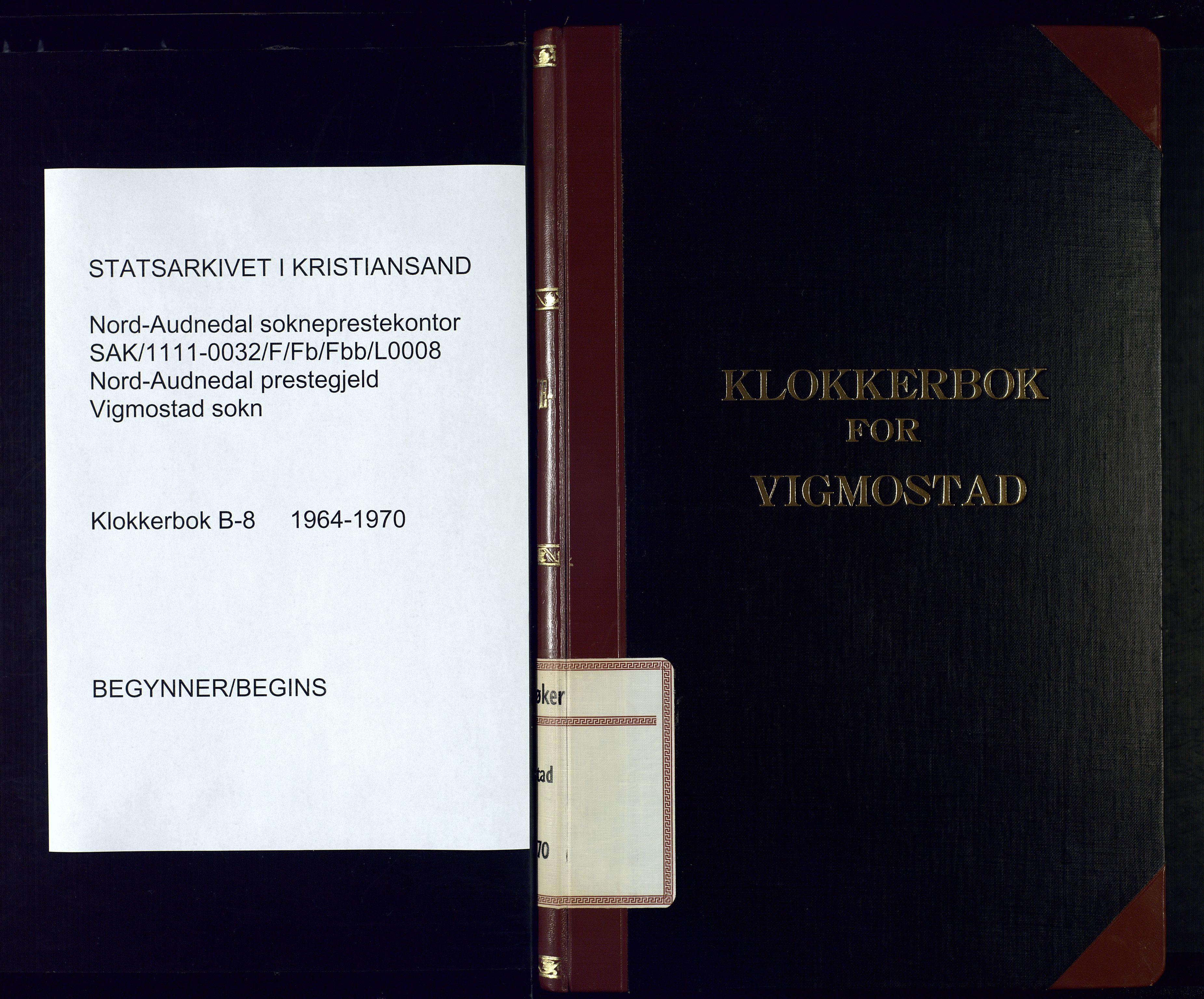 Nord-Audnedal sokneprestkontor, SAK/1111-0032/F/Fb/Fbb/L0008: Parish register (copy) no. B-8, 1964-1970