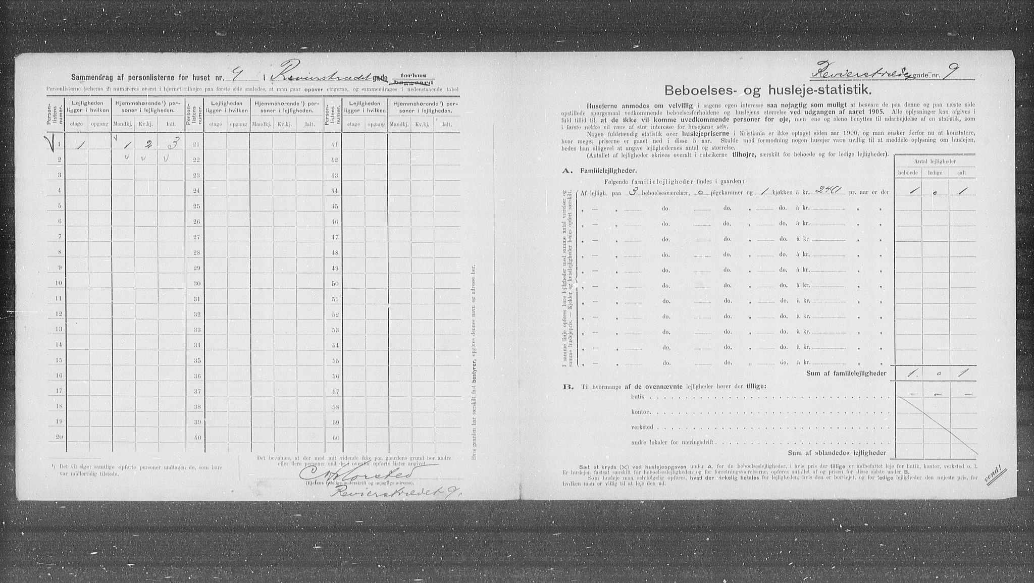 OBA, Municipal Census 1905 for Kristiania, 1905, p. 43490