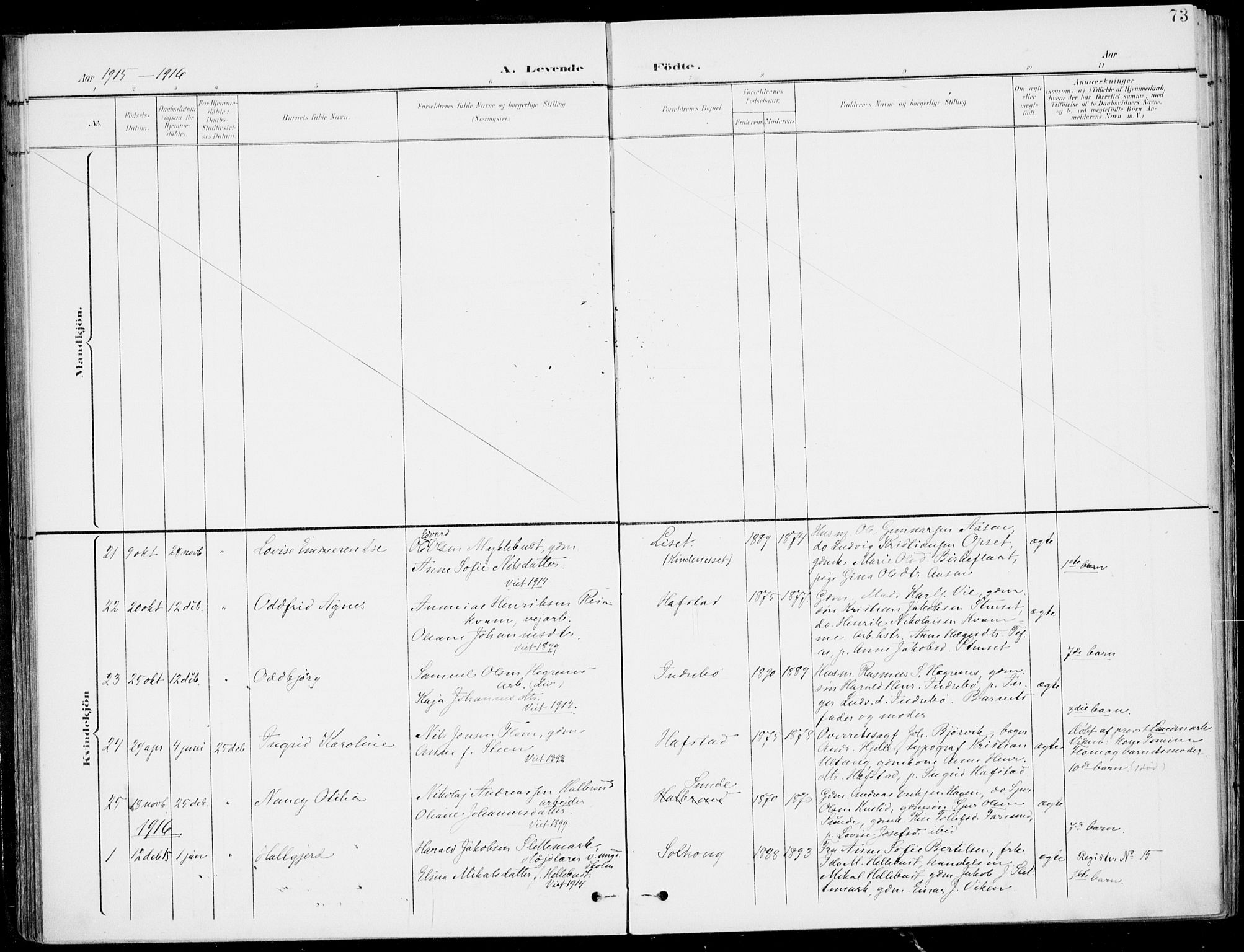Førde sokneprestembete, SAB/A-79901/H/Haa/Haab/L0002: Parish register (official) no. B  2, 1899-1920, p. 73