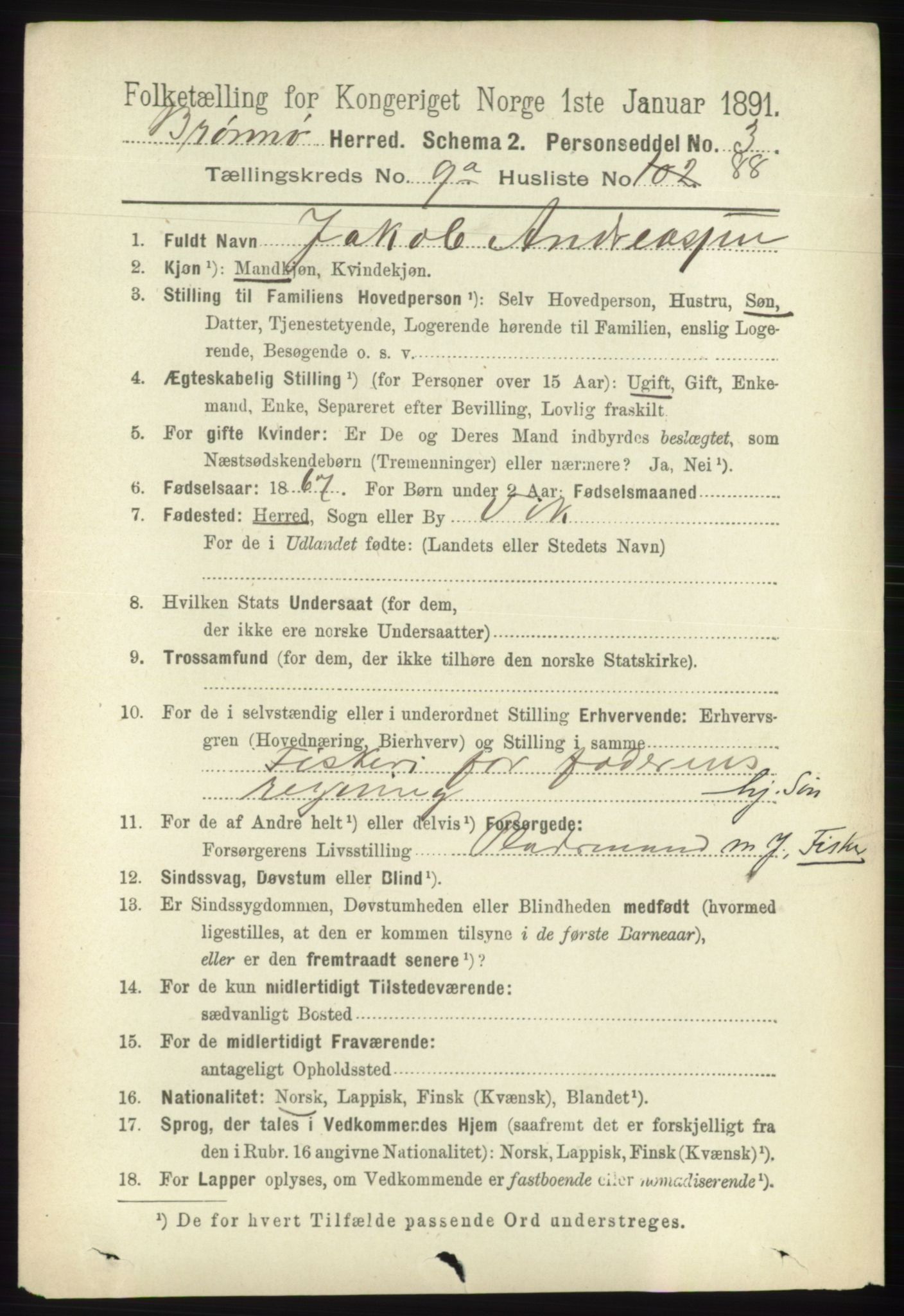 RA, 1891 census for 1814 Brønnøy, 1891, p. 5472