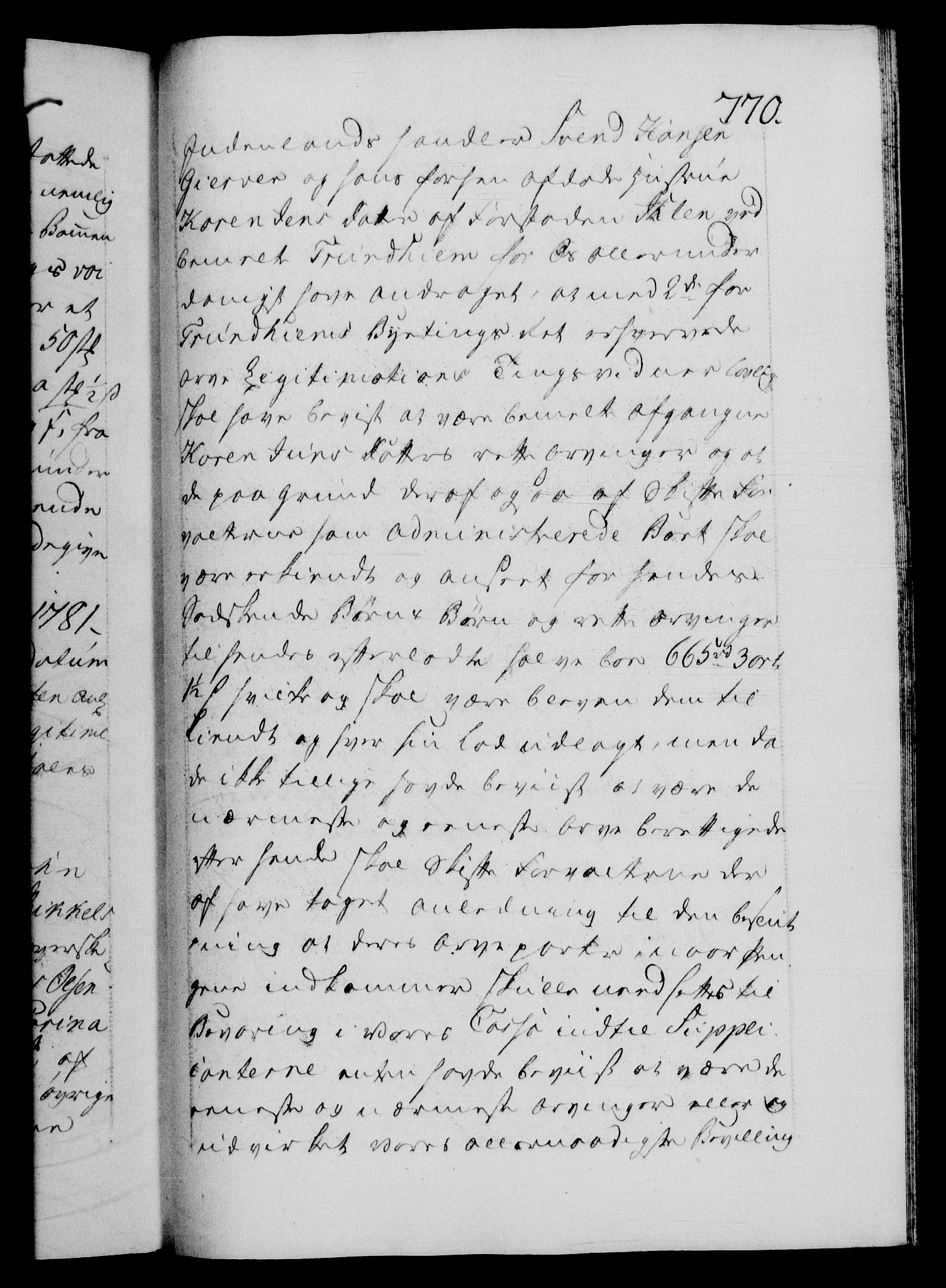 Danske Kanselli 1572-1799, AV/RA-EA-3023/F/Fc/Fca/Fcab/L0042: Norske tegnelser, 1777-1781, p. 770a
