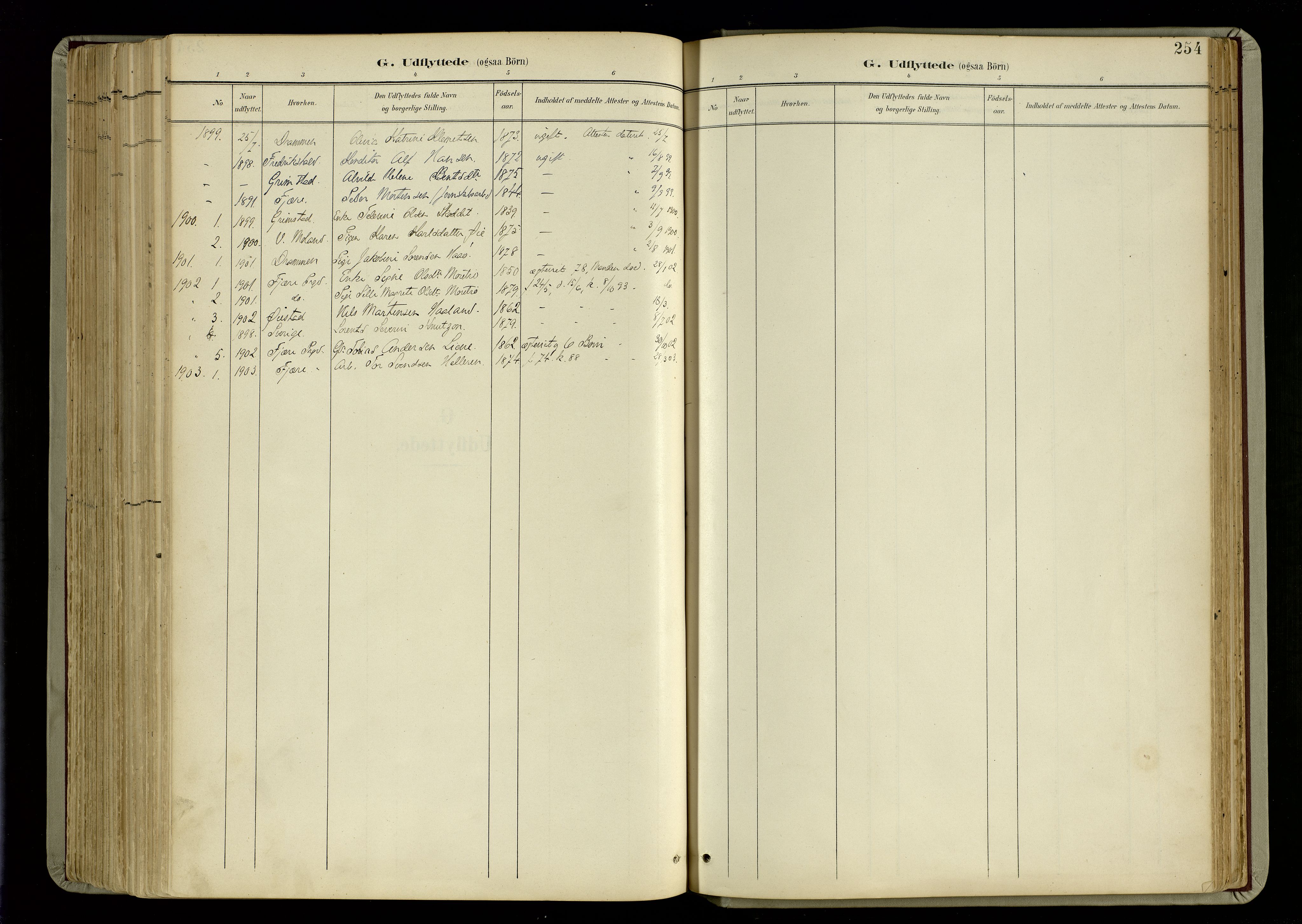 Hommedal sokneprestkontor, AV/SAK-1111-0023/F/Fa/Fab/L0007: Parish register (official) no. A 7, 1898-1924, p. 254