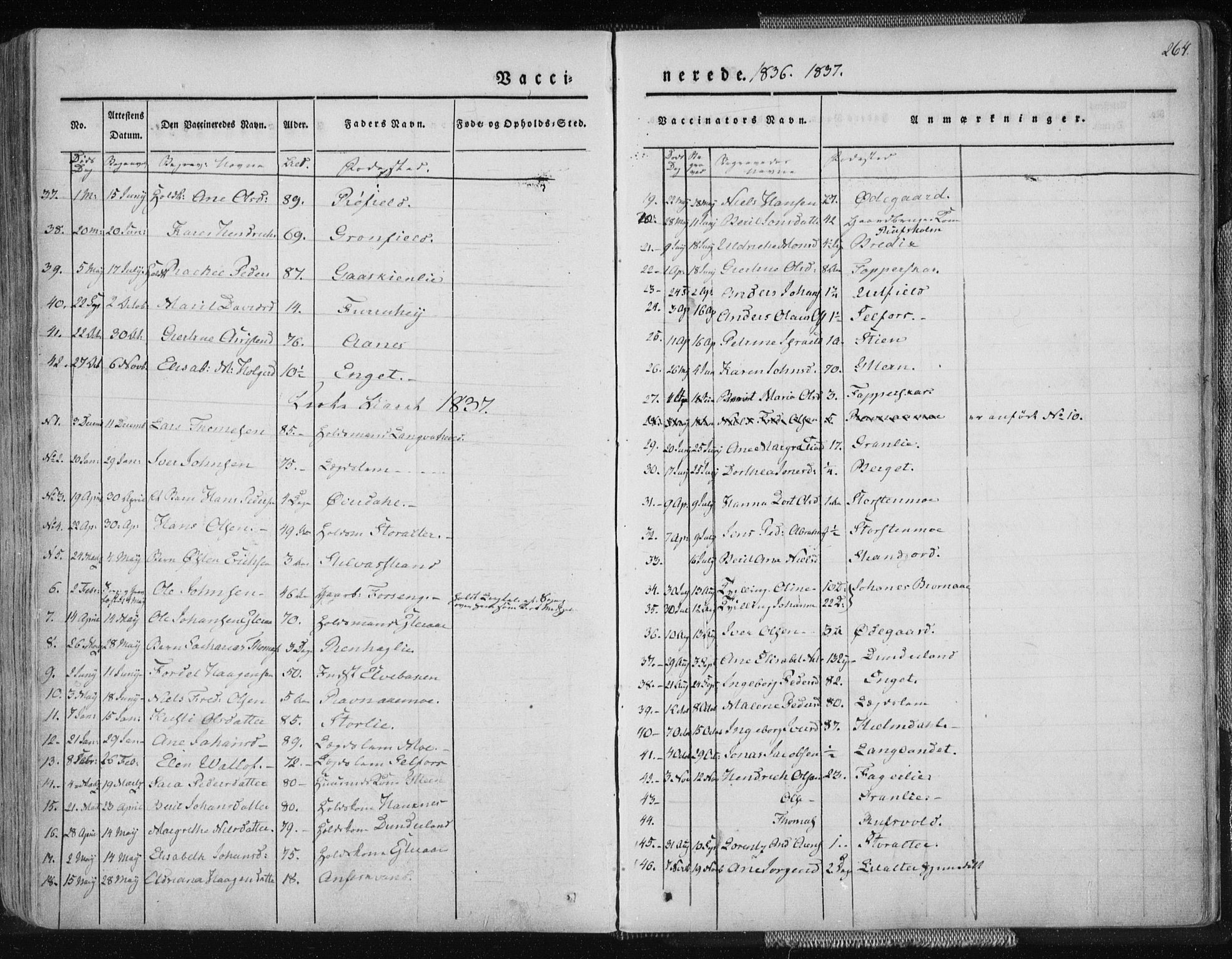 Ministerialprotokoller, klokkerbøker og fødselsregistre - Nordland, SAT/A-1459/827/L0390: Parish register (official) no. 827A02, 1826-1841, p. 264
