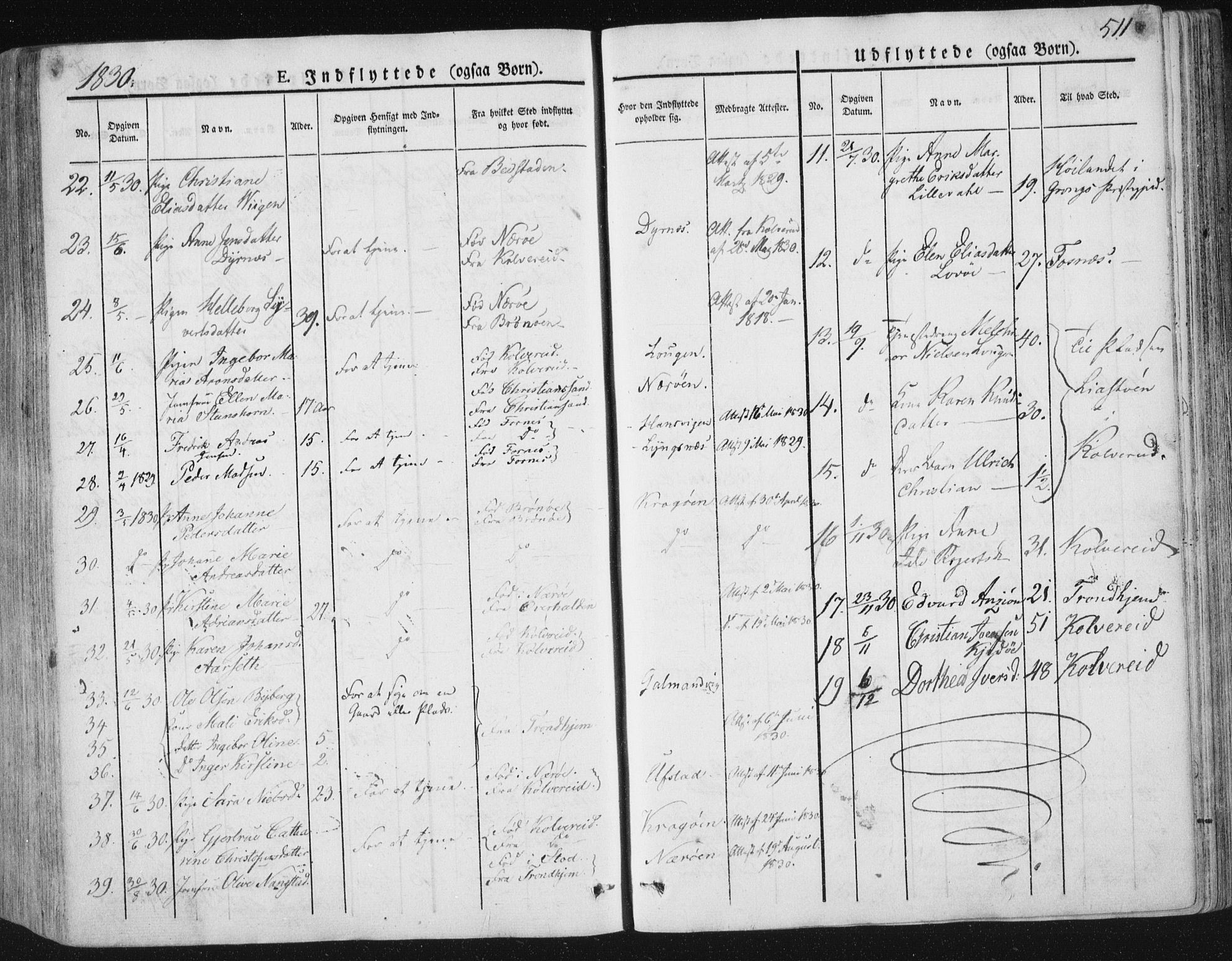 Ministerialprotokoller, klokkerbøker og fødselsregistre - Nord-Trøndelag, SAT/A-1458/784/L0669: Parish register (official) no. 784A04, 1829-1859, p. 511