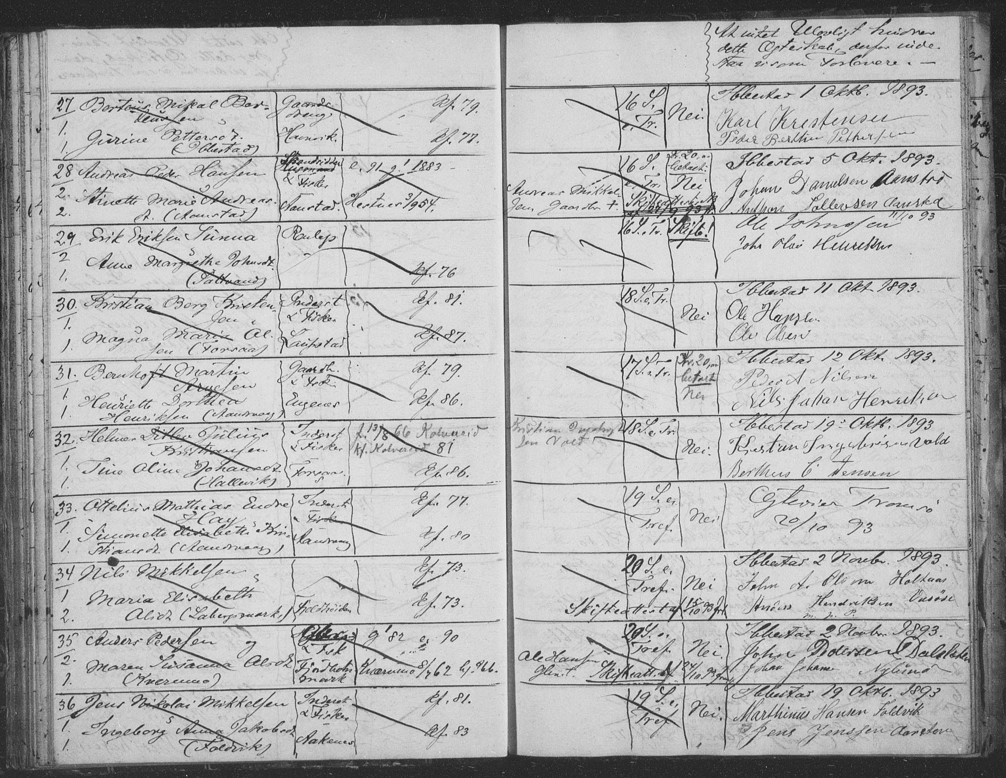 Ibestad sokneprestembete, AV/SATØ-S-0077/I/Ie/L0066: Banns register no. 66, 1888-1904