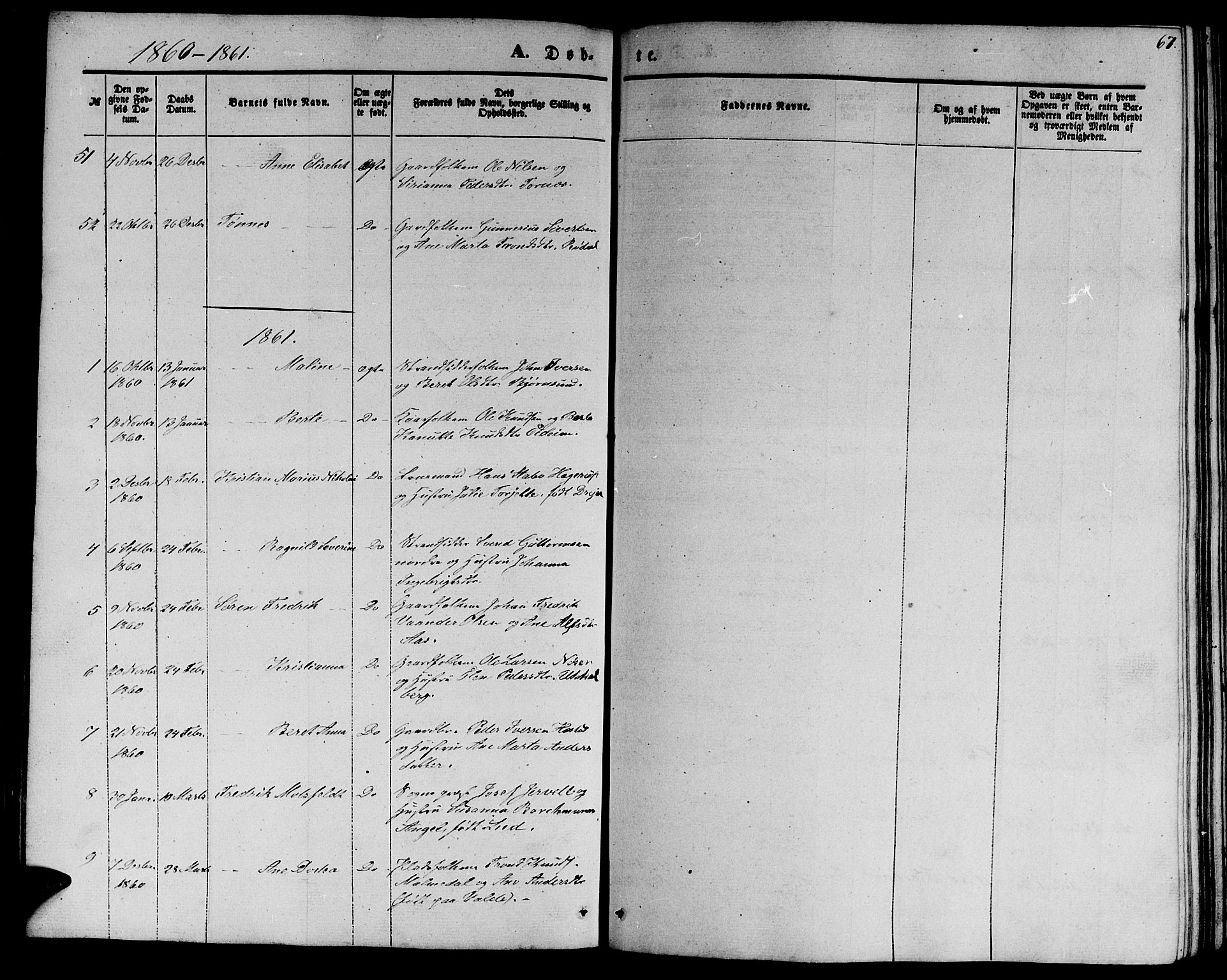 Ministerialprotokoller, klokkerbøker og fødselsregistre - Møre og Romsdal, SAT/A-1454/565/L0753: Parish register (copy) no. 565C02, 1845-1870, p. 67