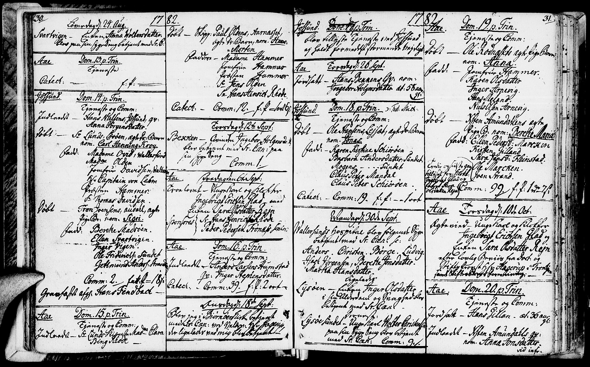 Ministerialprotokoller, klokkerbøker og fødselsregistre - Sør-Trøndelag, AV/SAT-A-1456/655/L0673: Parish register (official) no. 655A02, 1780-1801, p. 30-31