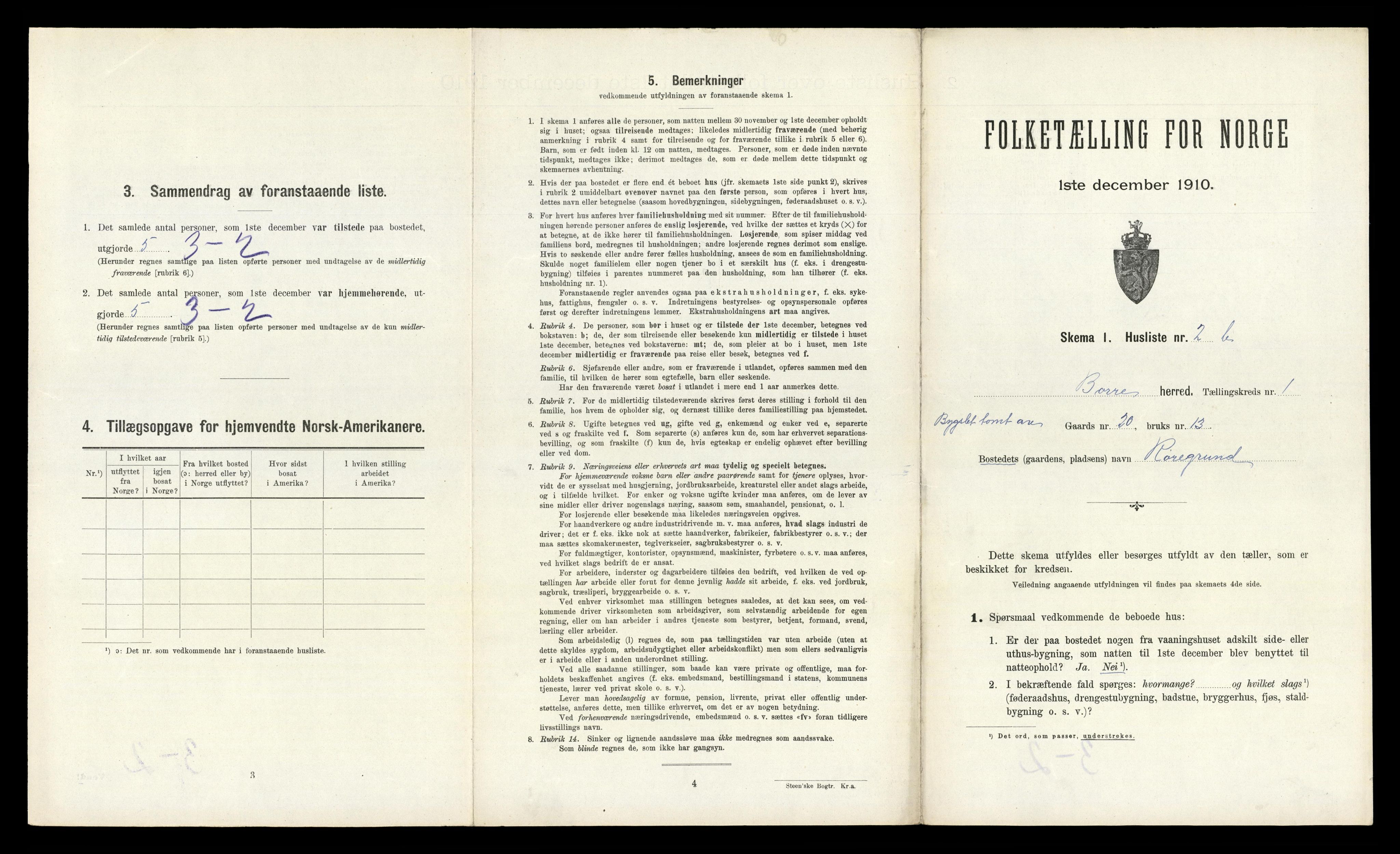 RA, 1910 census for Borre, 1910, p. 239