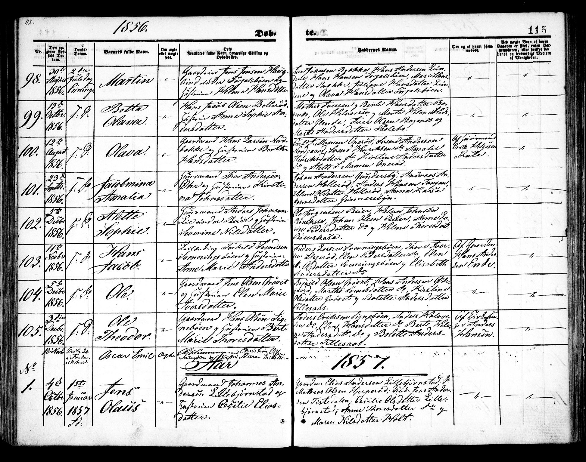 Idd prestekontor Kirkebøker, SAO/A-10911/F/Fc/L0004a: Parish register (official) no. III 4A, 1848-1860, p. 115