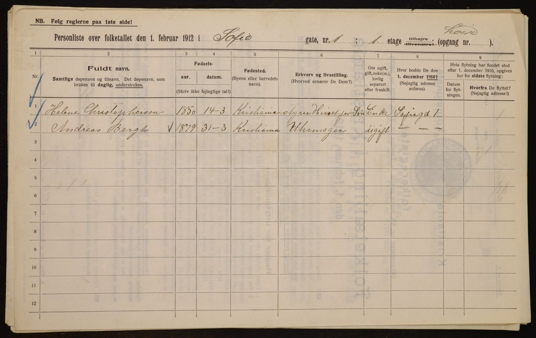 OBA, Municipal Census 1912 for Kristiania, 1912, p. 98988