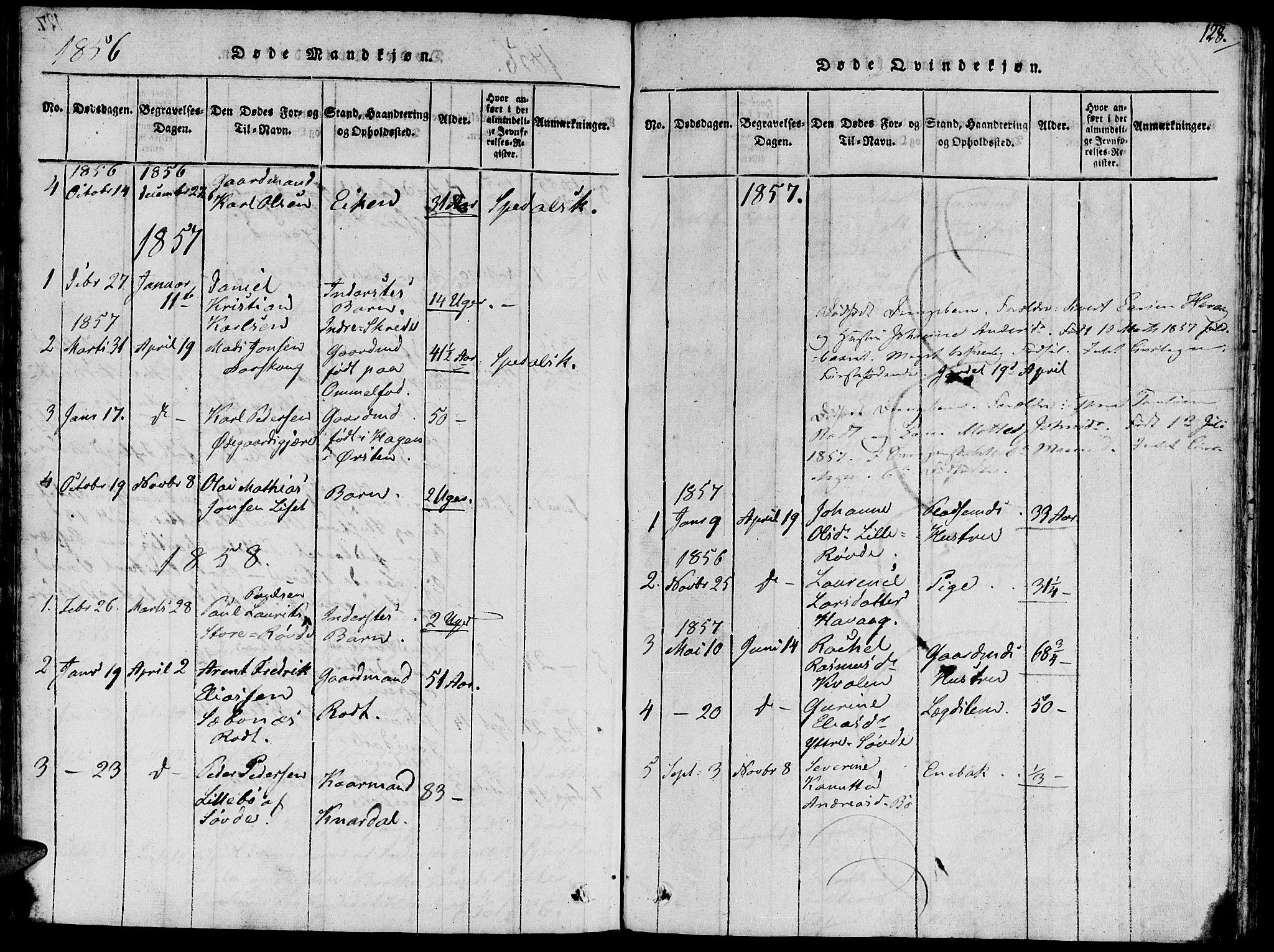 Ministerialprotokoller, klokkerbøker og fødselsregistre - Møre og Romsdal, SAT/A-1454/504/L0054: Parish register (official) no. 504A01, 1816-1861, p. 128