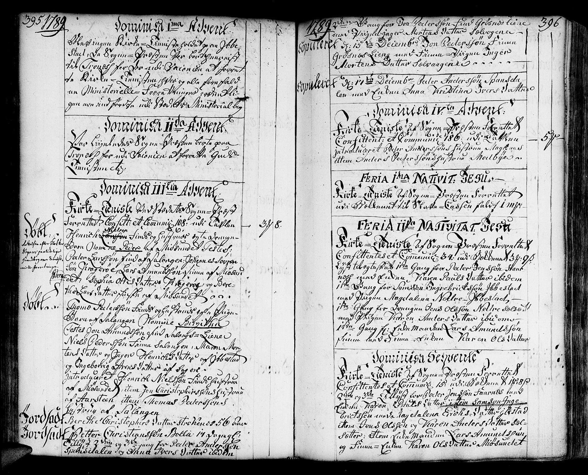 Ibestad sokneprestembete, AV/SATØ-S-0077/H/Ha/Haa/L0003kirke: Parish register (official) no. 3, 1776-1801, p. 395-396