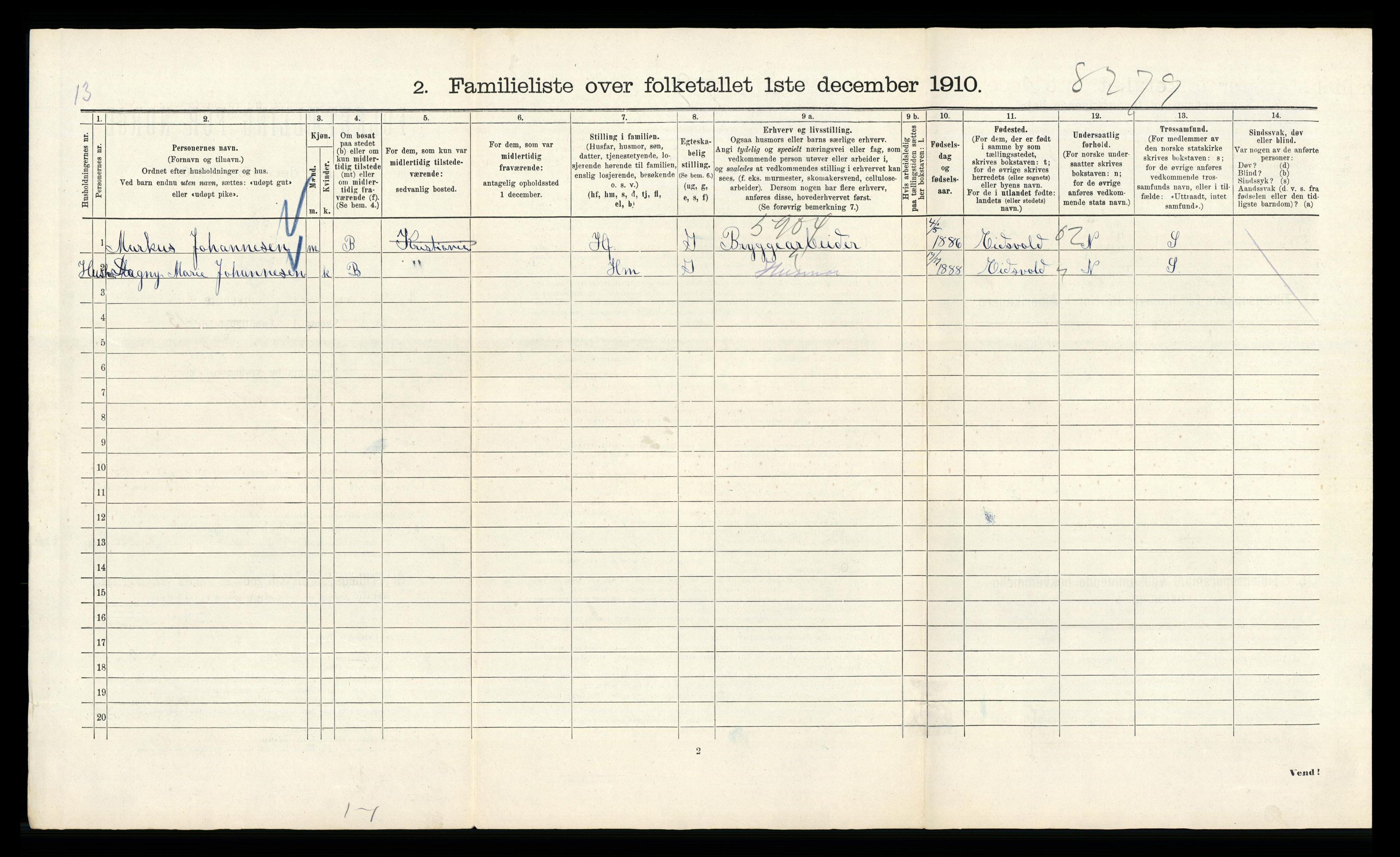 RA, 1910 census for Kristiania, 1910, p. 80764