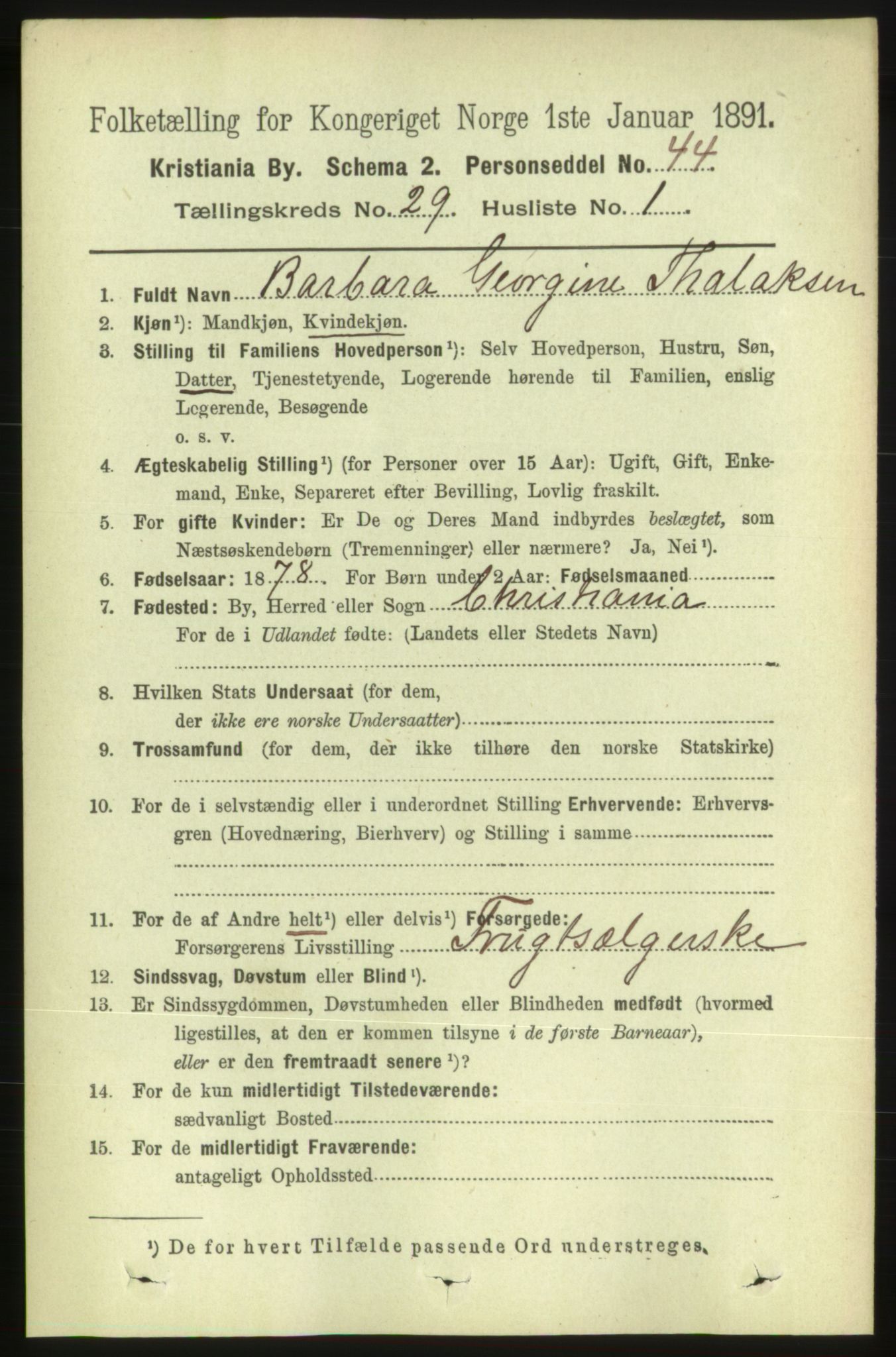 RA, 1891 census for 0301 Kristiania, 1891, p. 14928