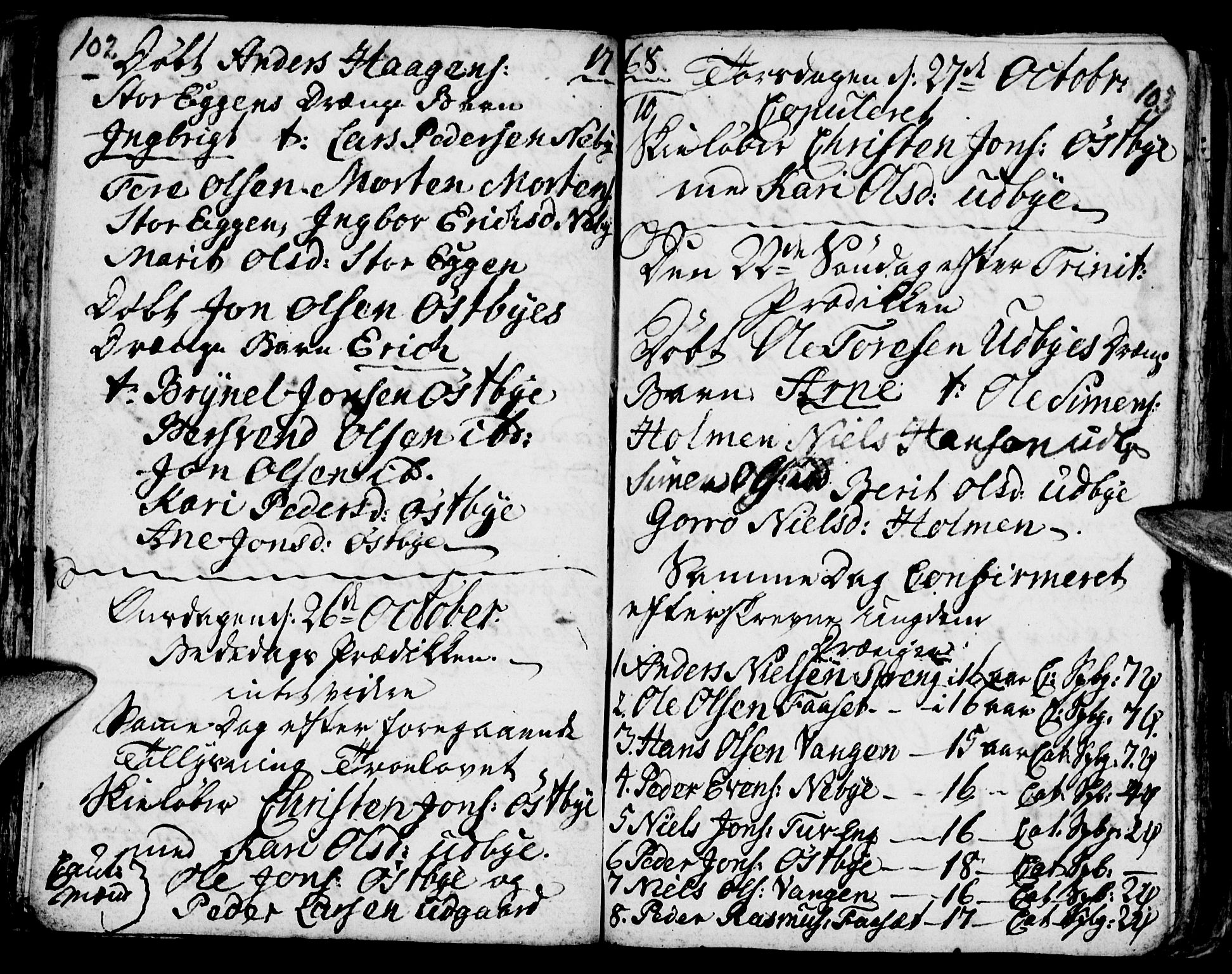 Tynset prestekontor, SAH/PREST-058/H/Ha/Haa/L0006: Parish register (official) no. 6, 1763-1779, p. 102-103