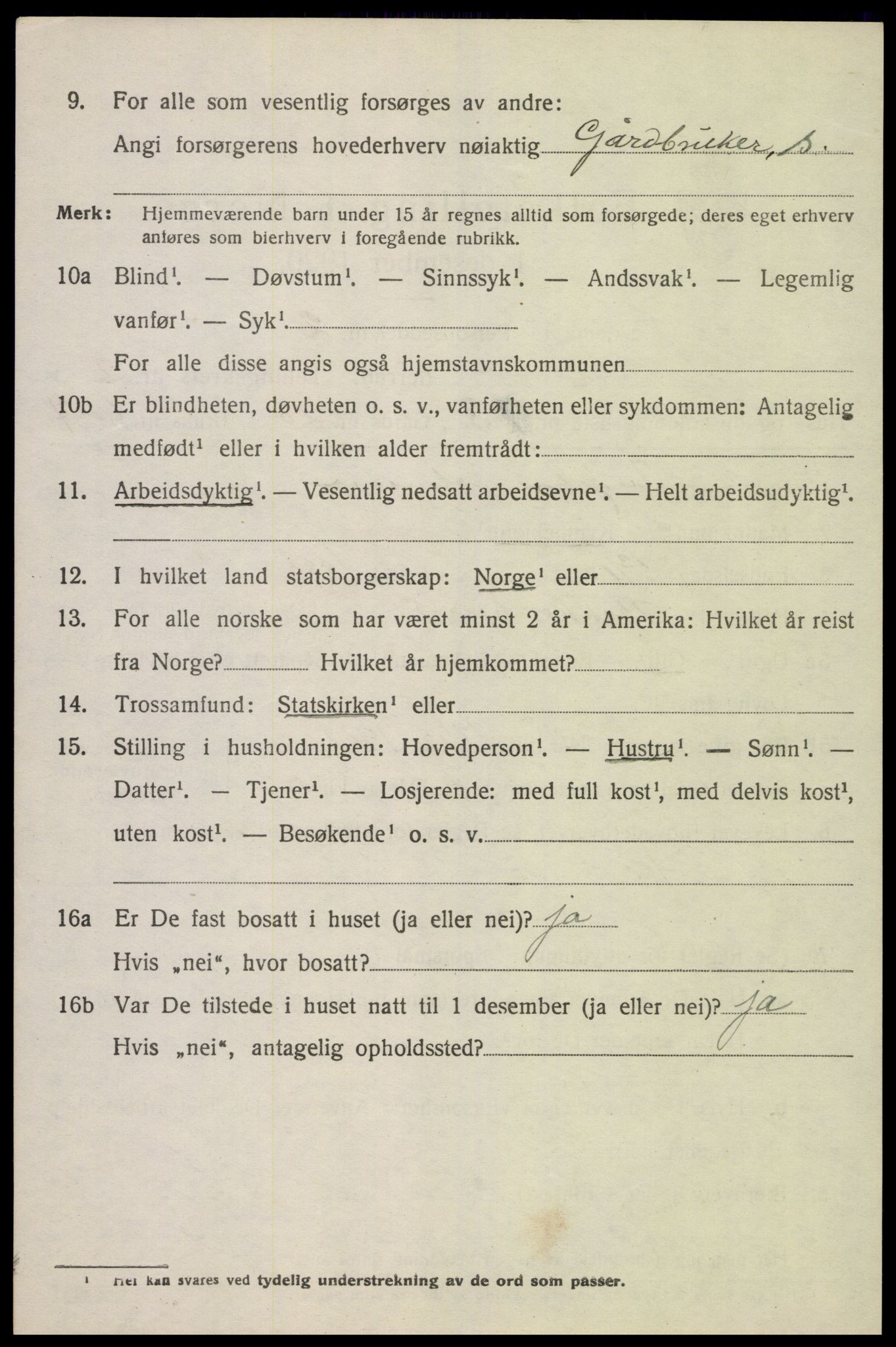 SAK, 1920 census for Sør-Audnedal, 1920, p. 1600