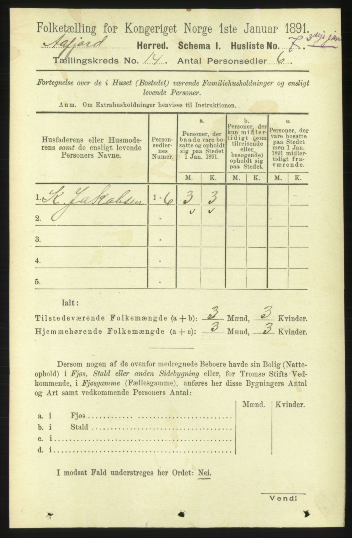 RA, 1891 census for 1630 Åfjord, 1891, p. 4606