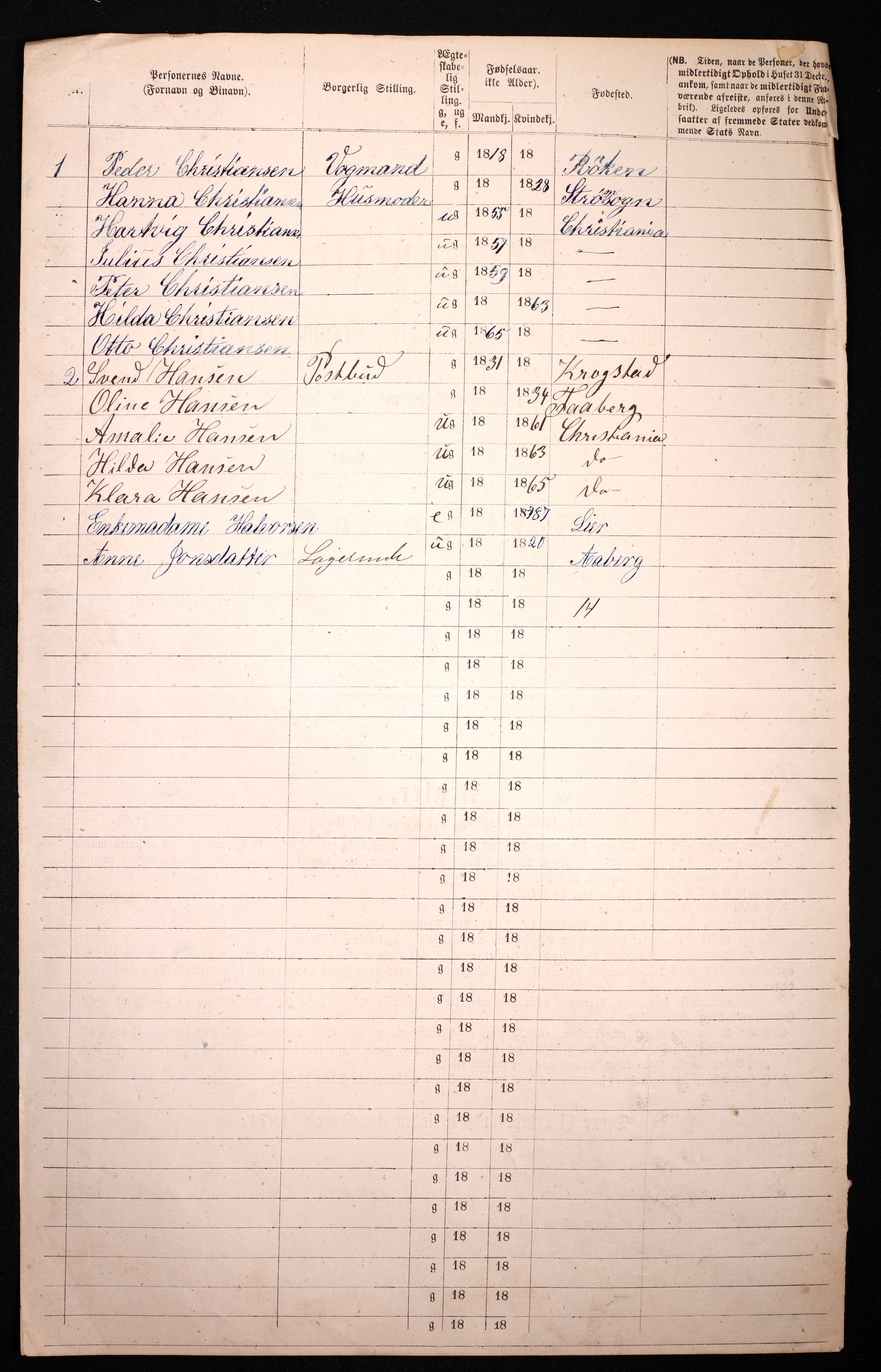 RA, 1870 census for 0301 Kristiania, 1870, p. 924