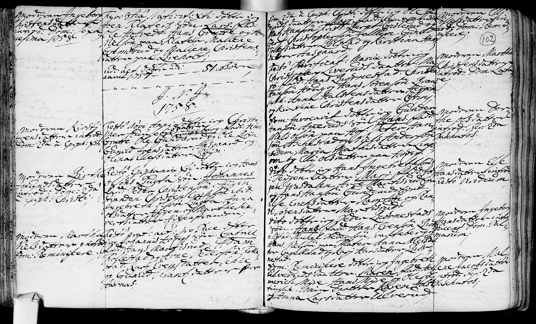 Røyken kirkebøker, SAKO/A-241/F/Fa/L0002: Parish register (official) no. 2, 1731-1782, p. 102