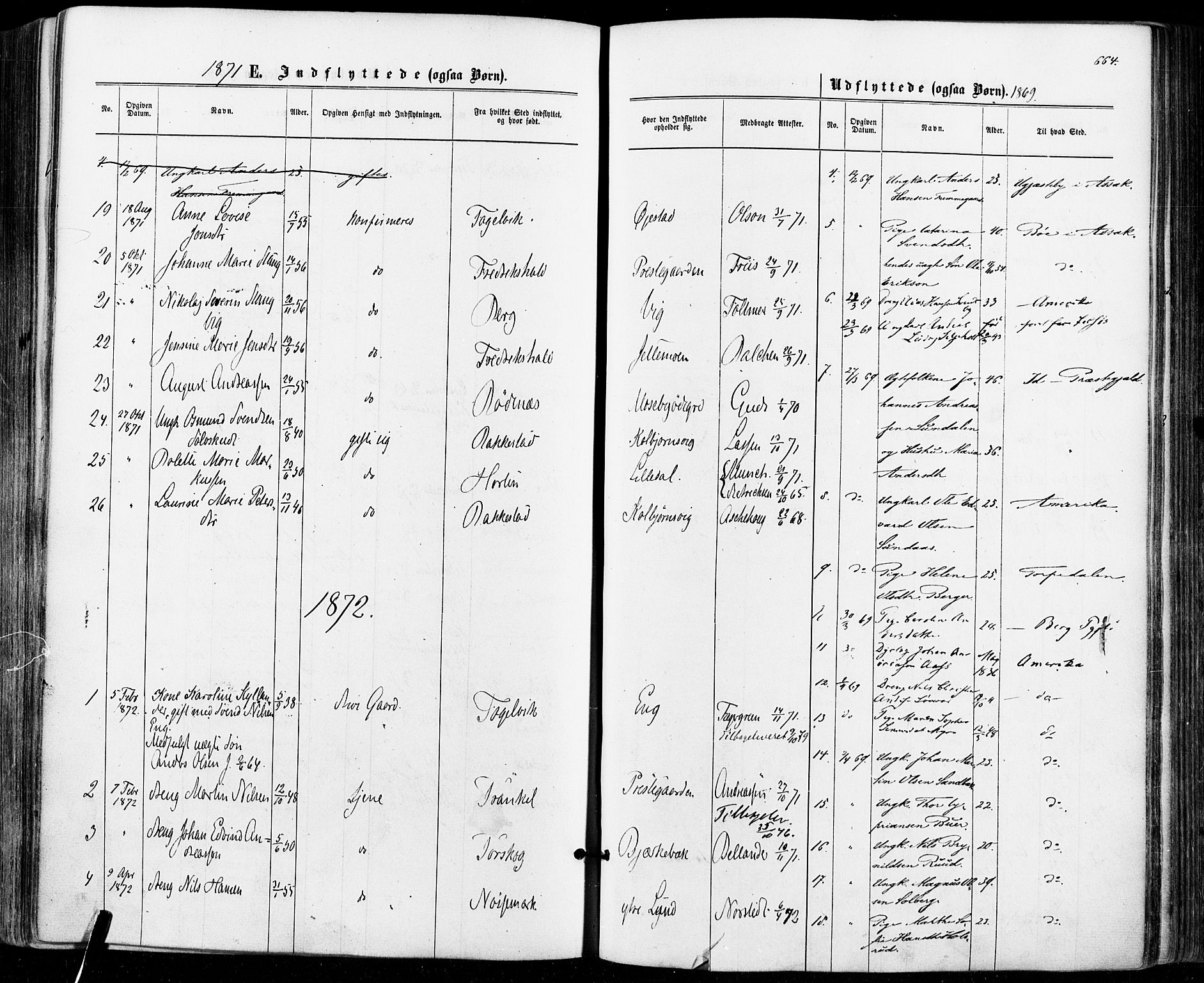 Aremark prestekontor Kirkebøker, SAO/A-10899/F/Fc/L0004: Parish register (official) no. III 4, 1866-1877, p. 663-664